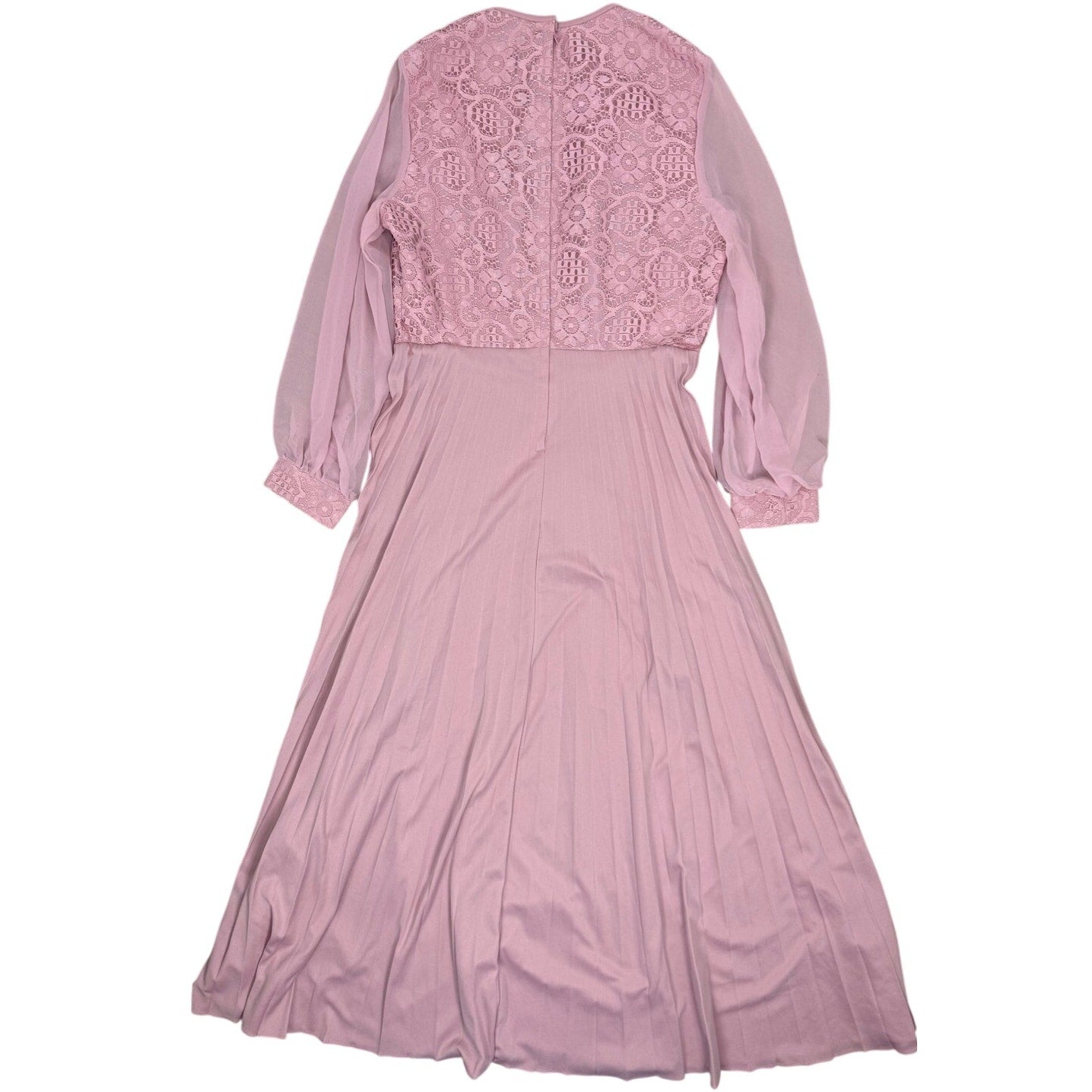 Vintage 1970s Mauve Lace Maxi Dress & Jacket Set Belted Formal Gown