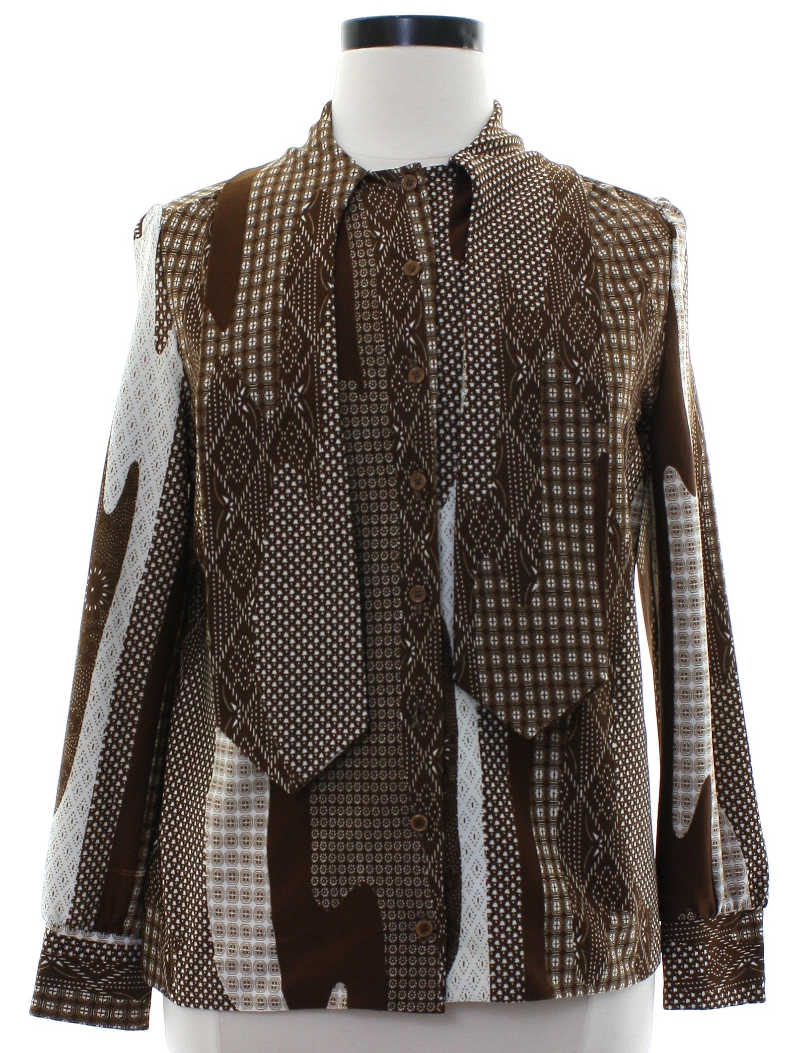 Womens Abstract Print Secretary Shirt
