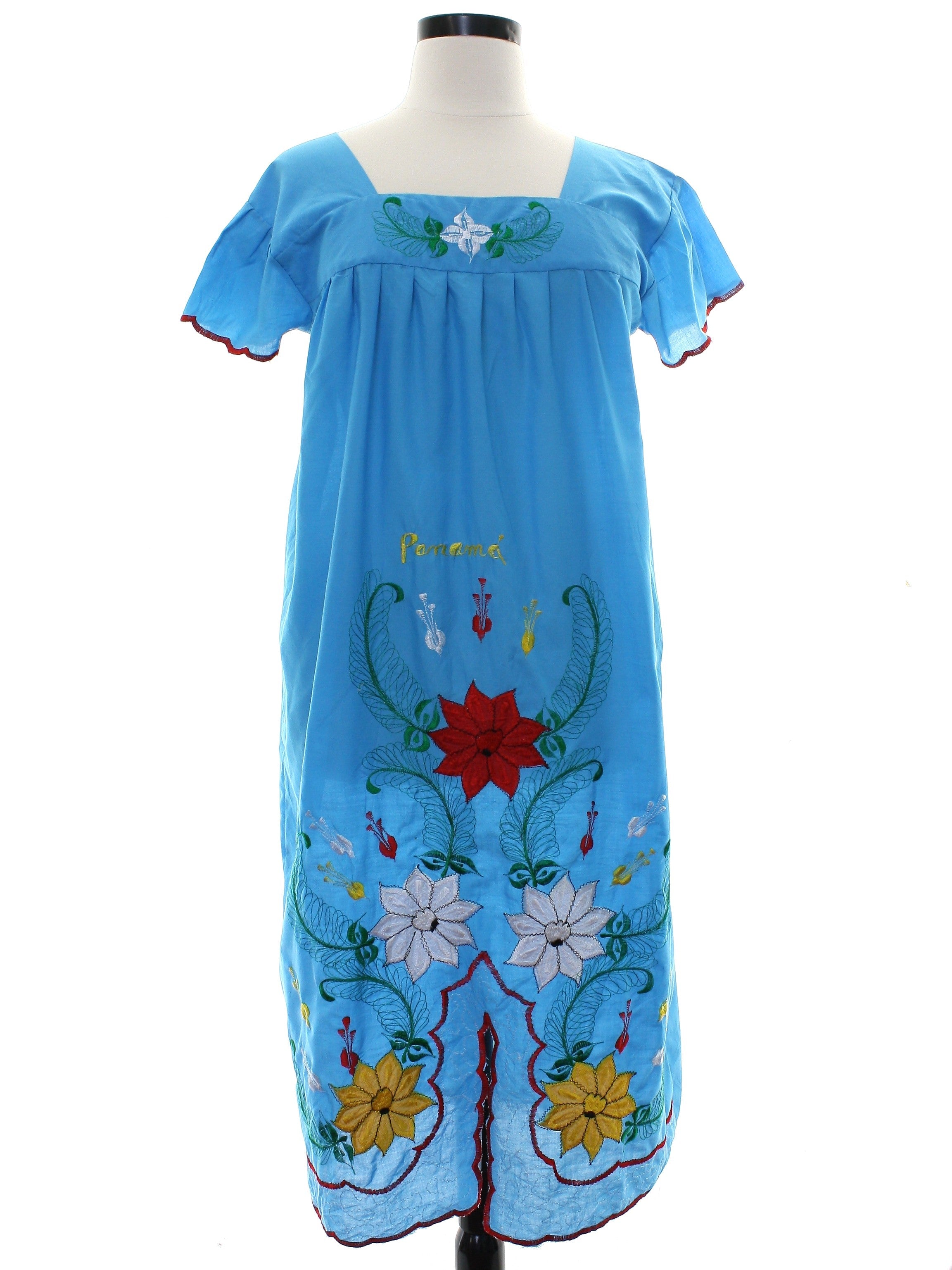 Womens Huipil Style Shift Dress