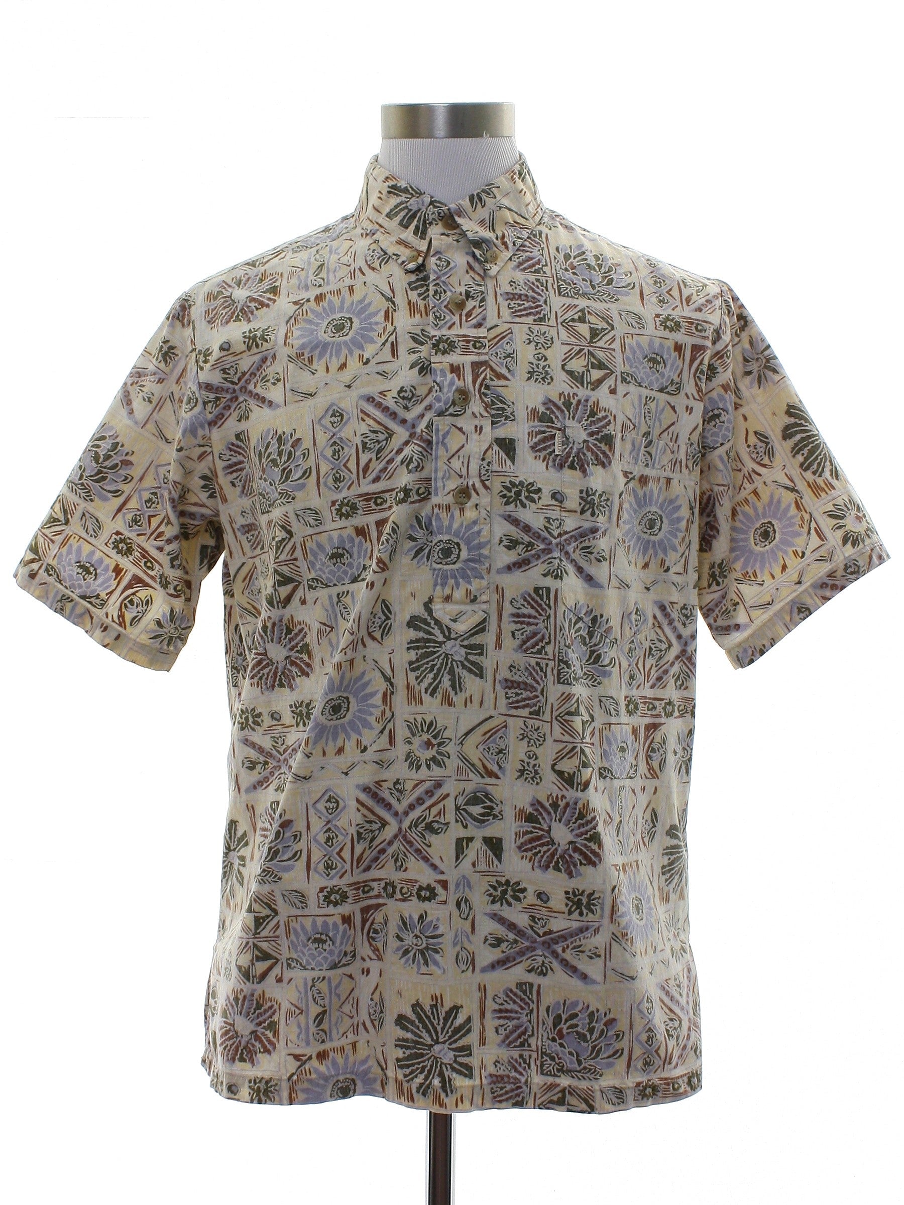 Mens Kahala Reverse Print Hawaiian Shirt