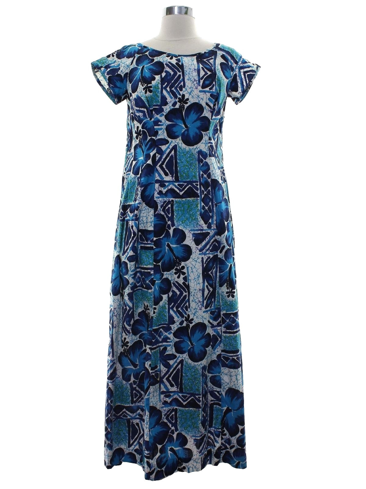 Womens Paradise Hawaii Mod Hawaiian Lounge Style Maxi Dress