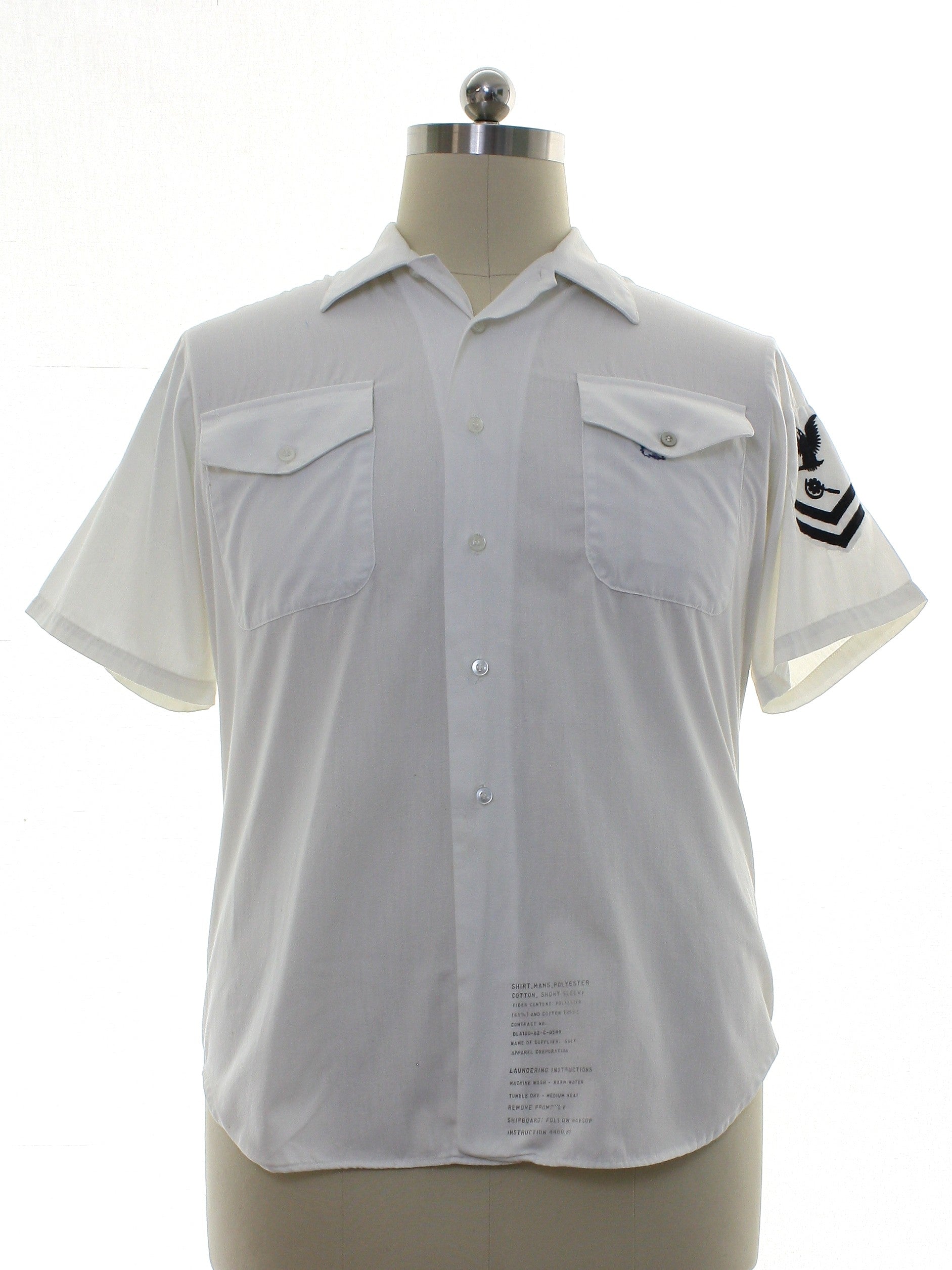 Mens White US Navy Military Shirt