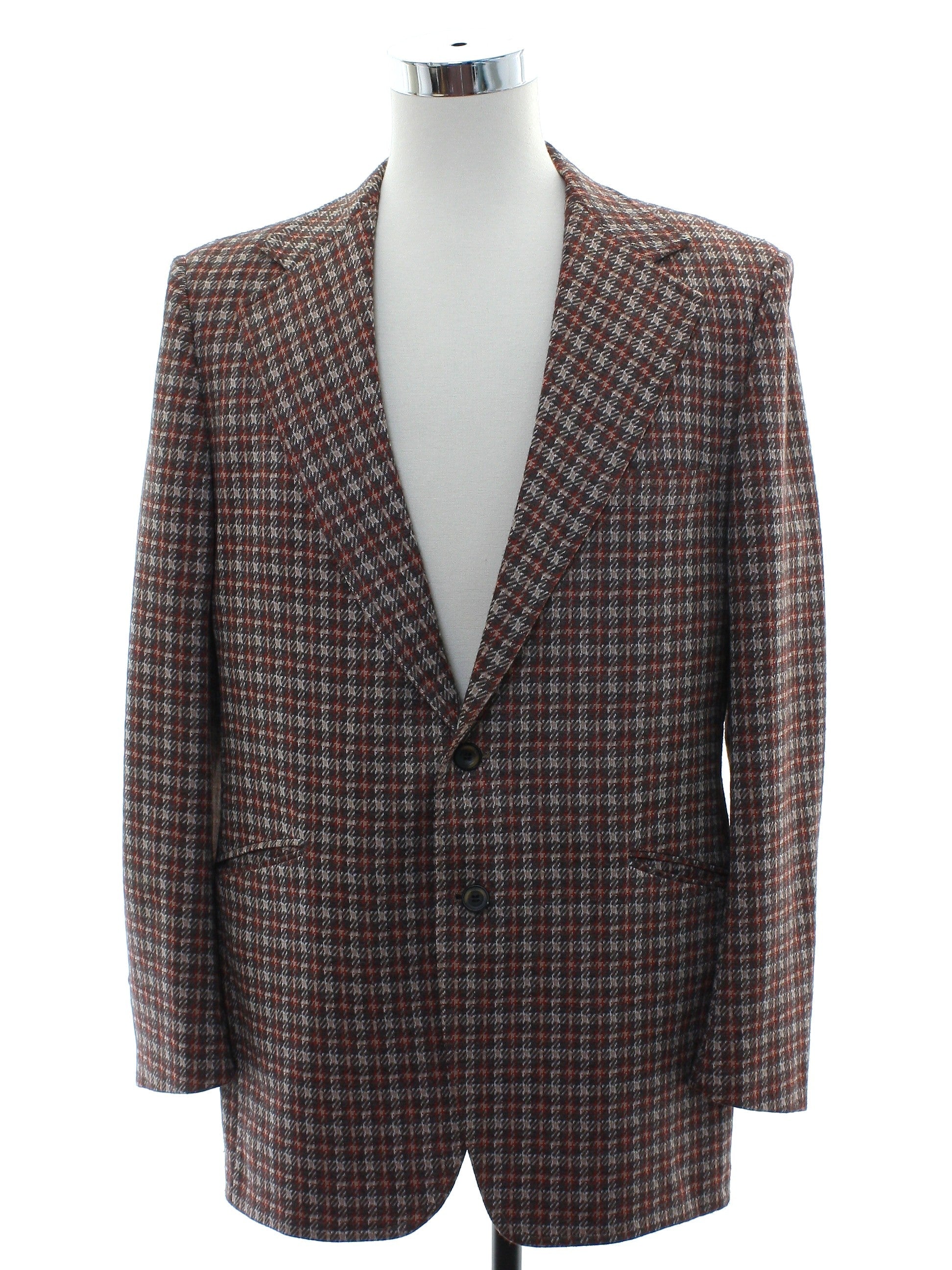 Mens Plaid Disco Blazer Style Sport Coat Jacket