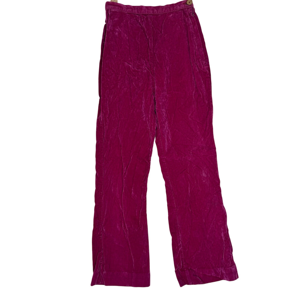 Vintage 70s Women's XS Magenta Velour Pants Alden’s Union Made 23" Waist