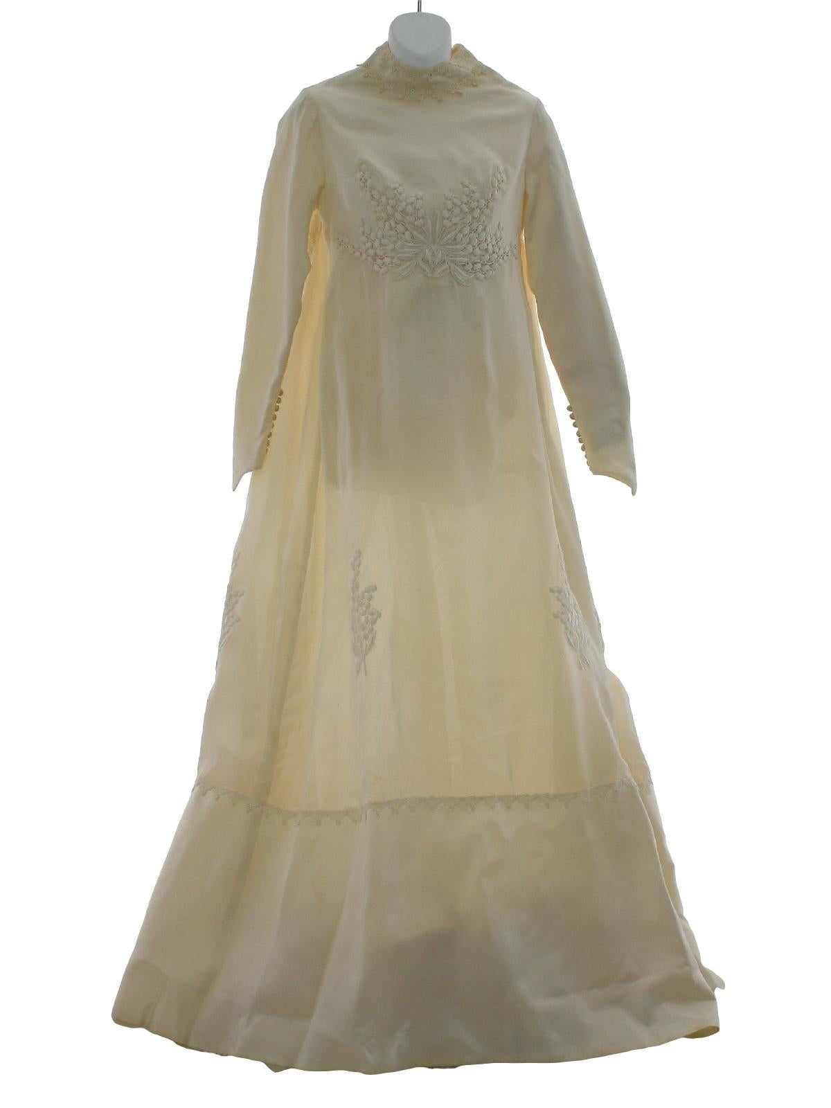 Womens Designer William Cahill Satin A-Line Wedding Dress and Wedding Cap