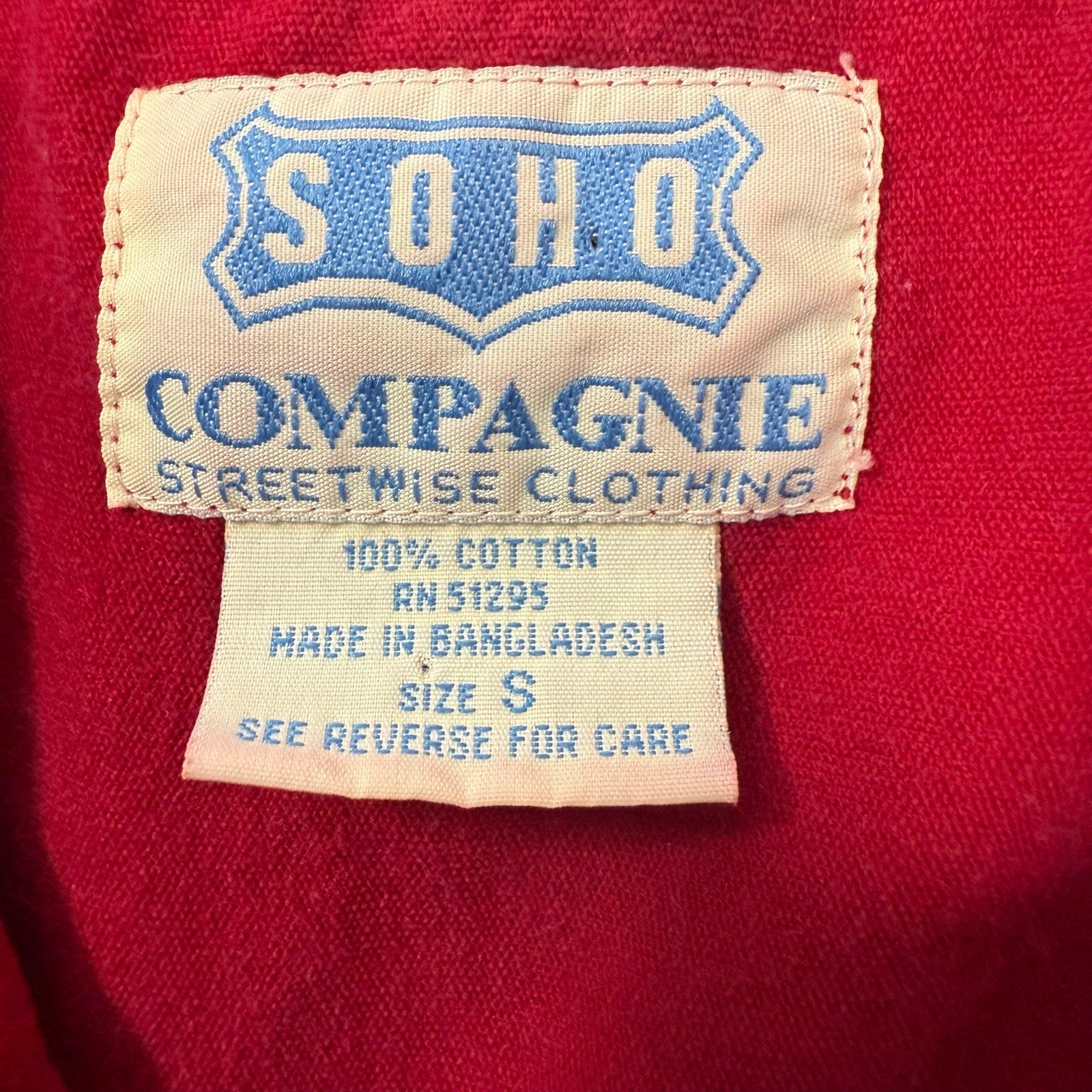 Vintage 90s Women's Small Red Shacket Zip Jacket SOHO Compagnie