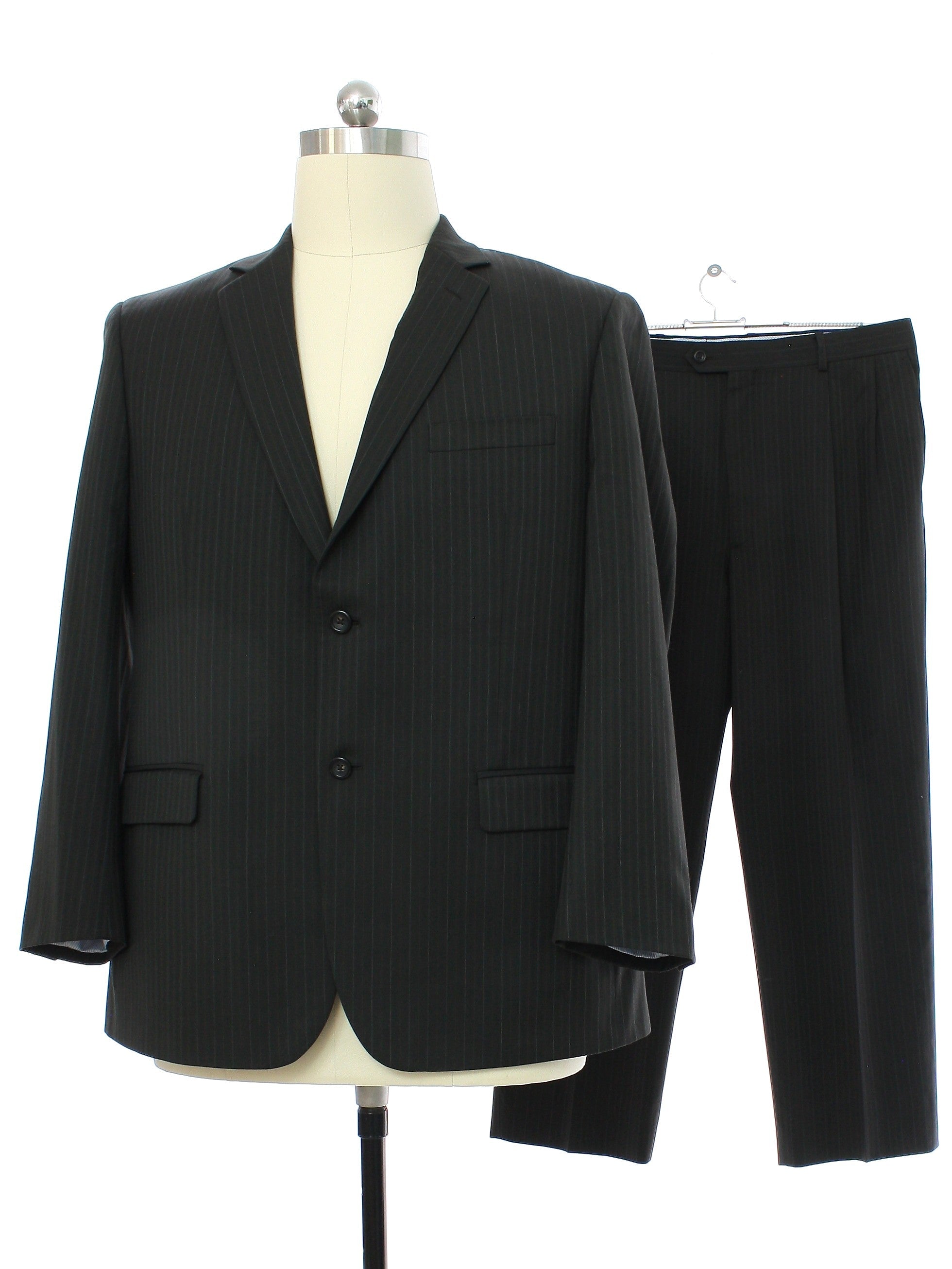 Mens Pinstriped Wool Suit