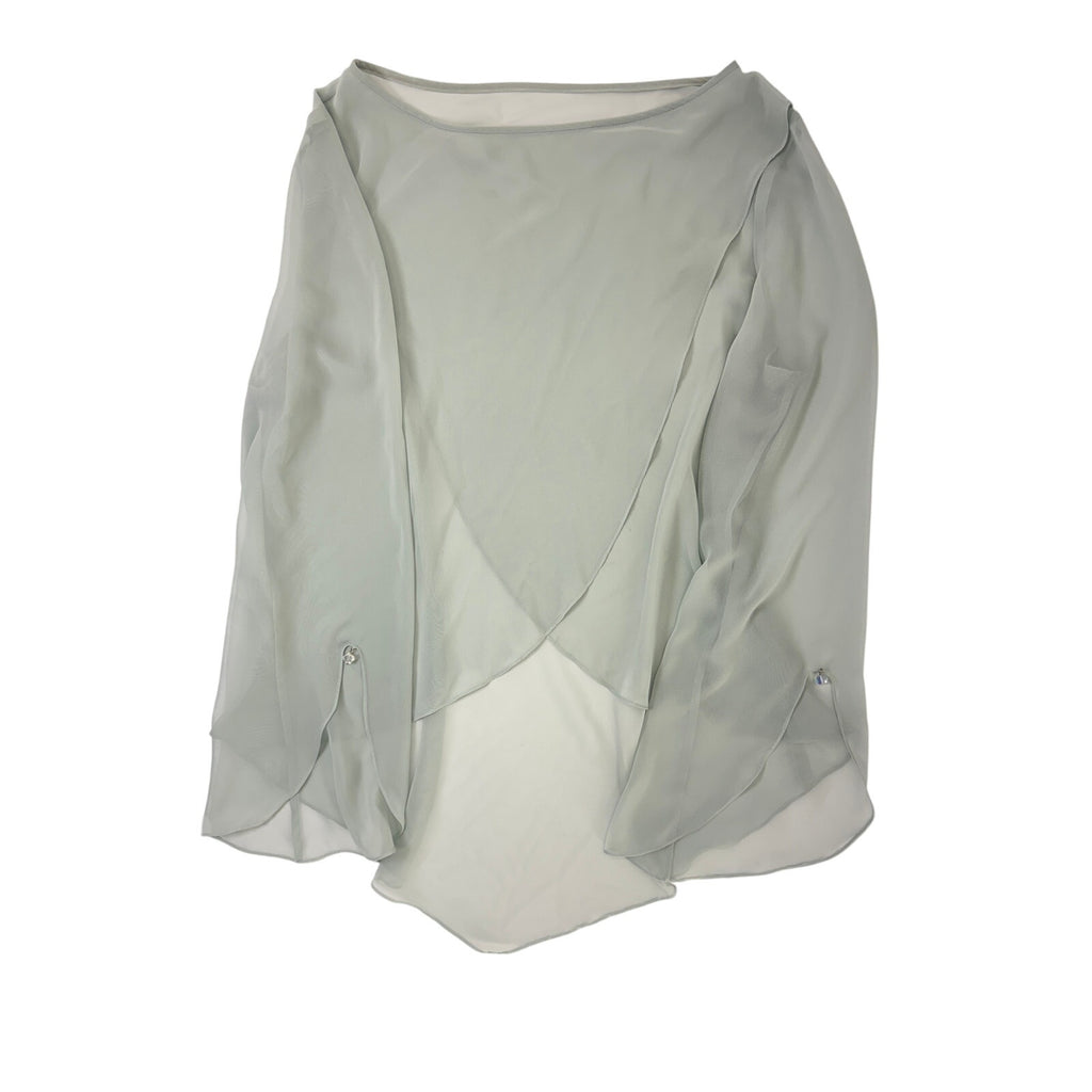 Vintage 90s Women's Large Captivia New York Mint Green Chiffon Layered Dress Set USA