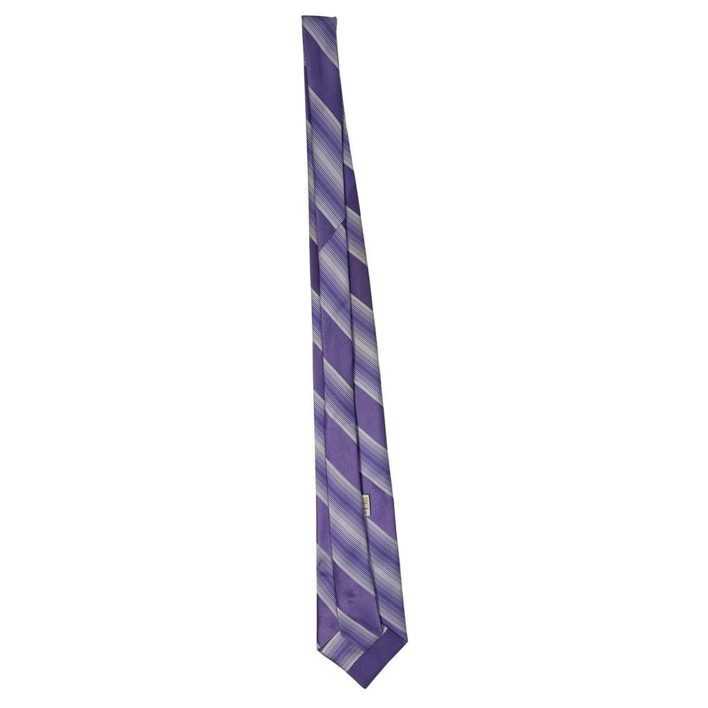 Vintage 70s Fashion Craft Lavender Striped Terylene Necktie 3.5”