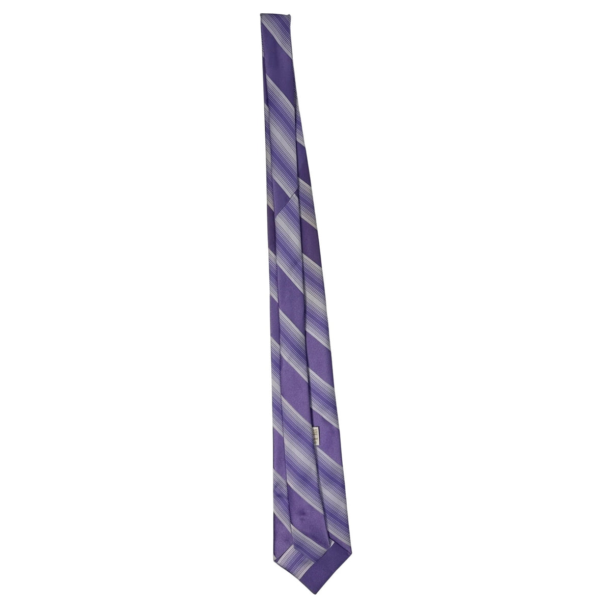 Vintage 70s Fashion Craft Lavender Striped Terylene Necktie 3.5”