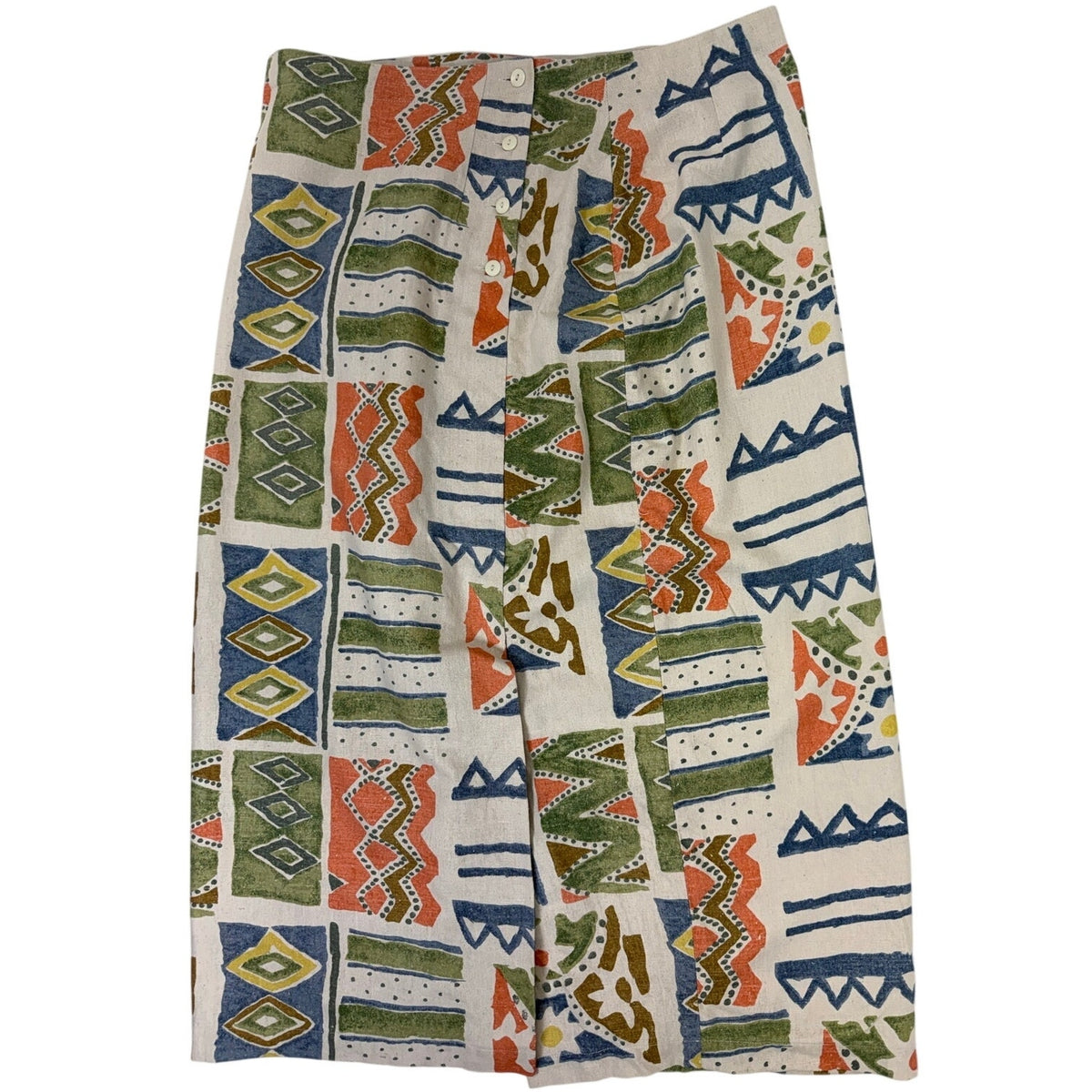 Vintage 80s Baccini Silk 3 Piece Skirt Suit Set Geometric Print Women's 18