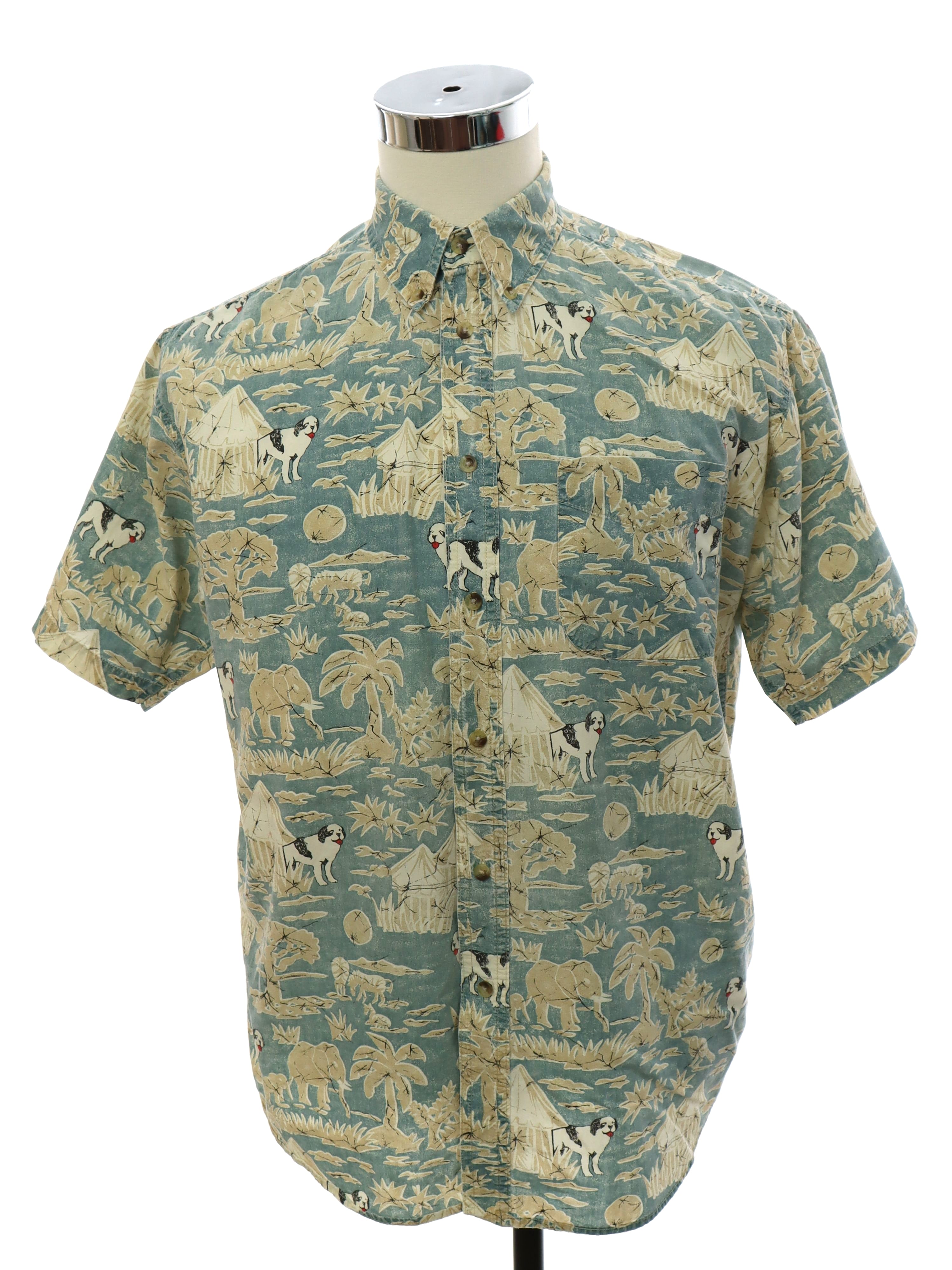 Mens Big Dog Hawaiian Style Shirt