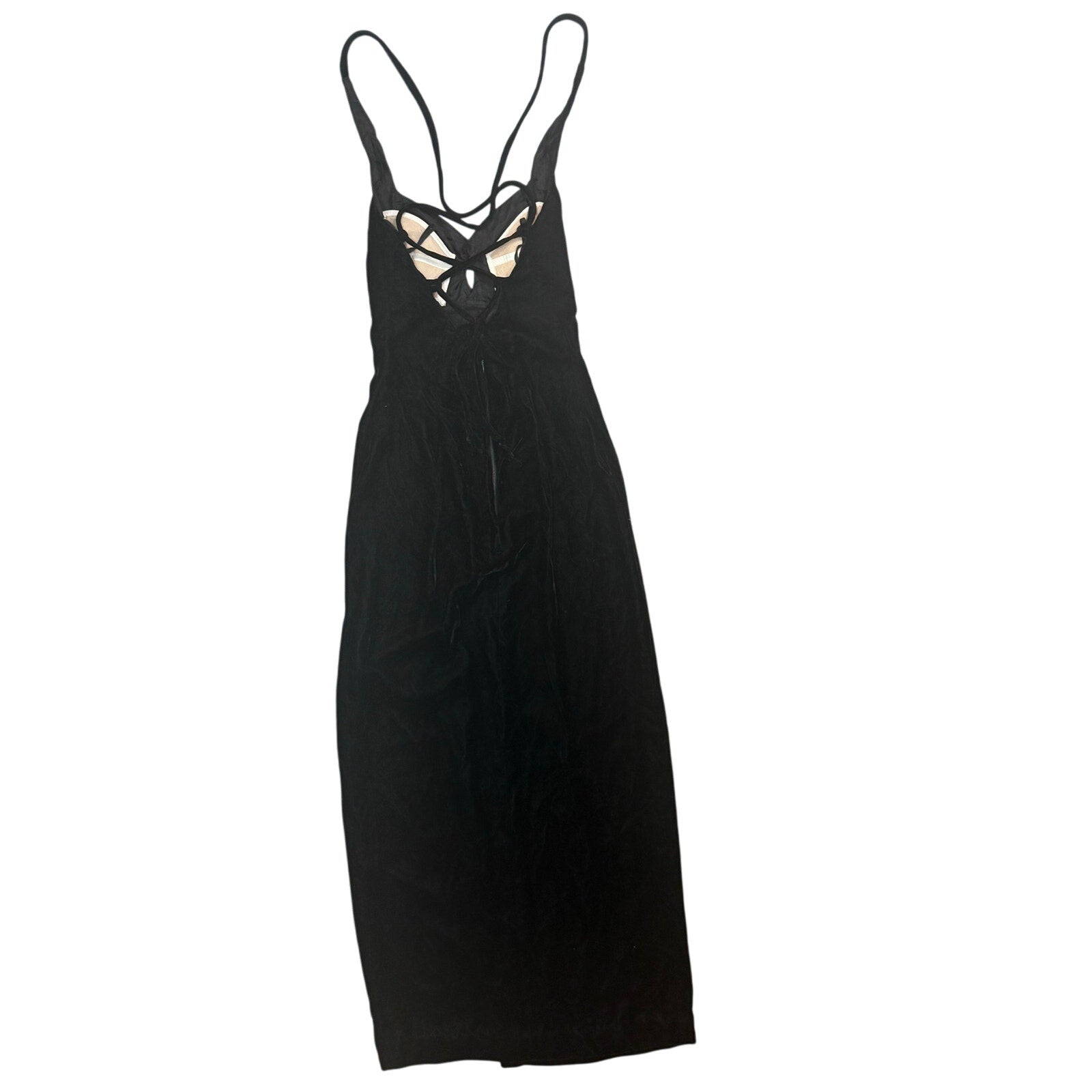 Vintage 90s Nadine Black Velvet Maxi Formal Dress Women’s Juniors 3