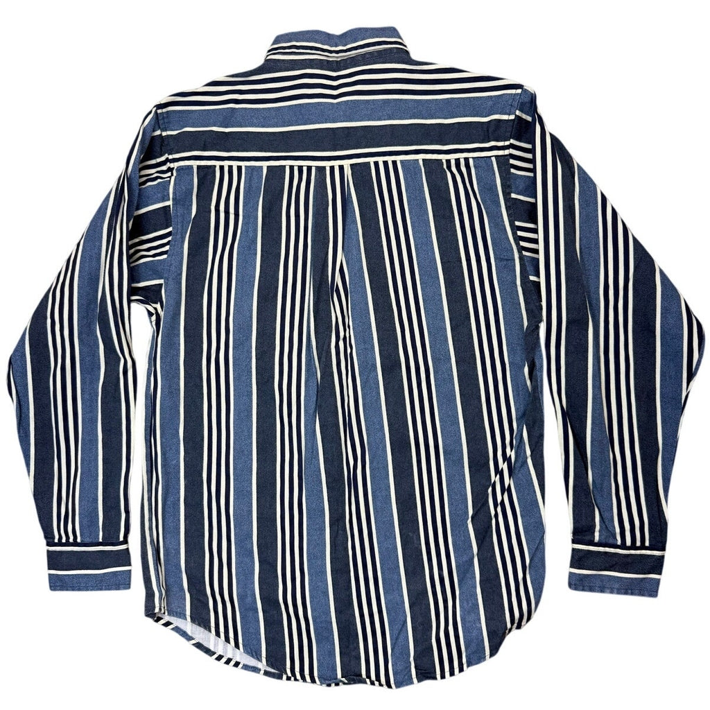 Vintage 00's Faded Glory Blue Striped Button-Down Shirt Men's Small Long Sleeve