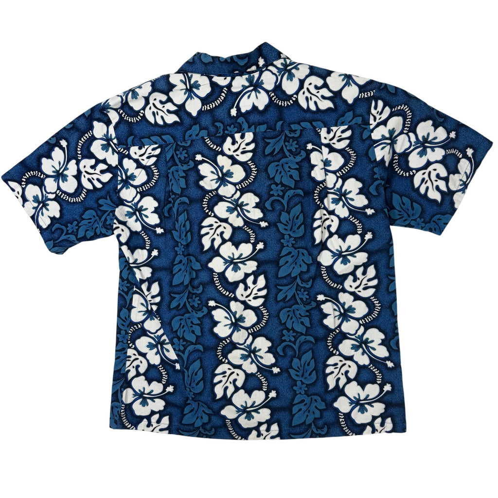 Vintage 80s KY’s Hawaiian Shirt Men's Medium Blue Floral Cotton