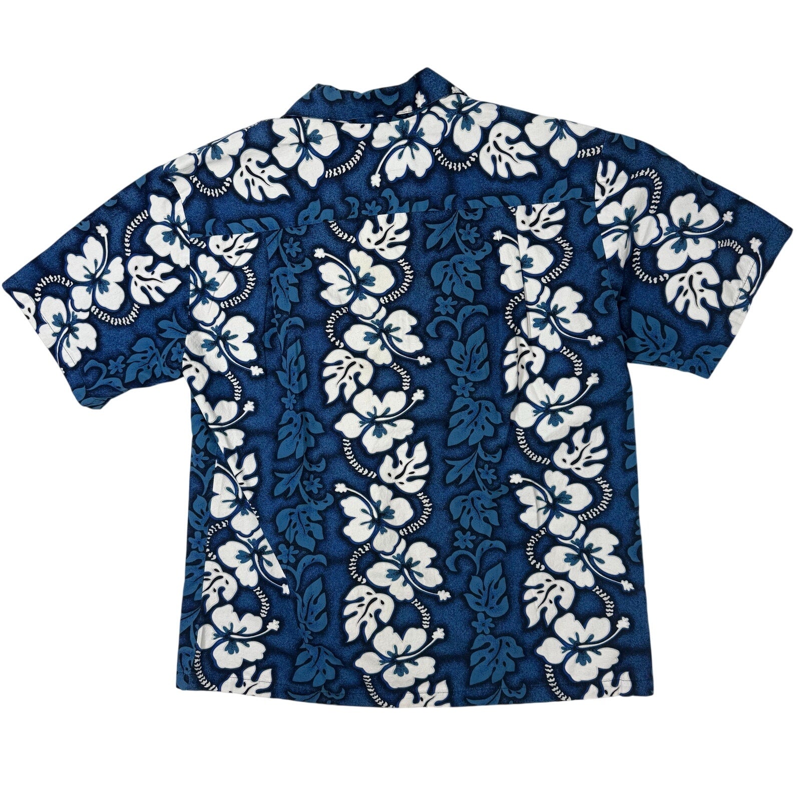 Vintage 80s KY’s Hawaiian Shirt Men's Medium Blue Floral Cotton