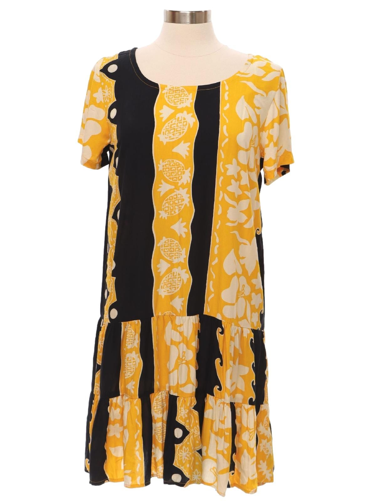 Womens Hawaiian Style Drop Waist Rayon Dress