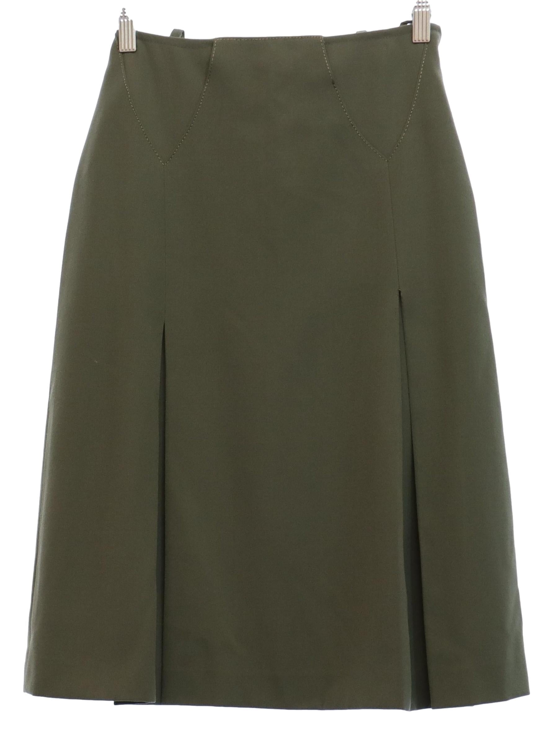Womens Wool Twill Secretary Skirt