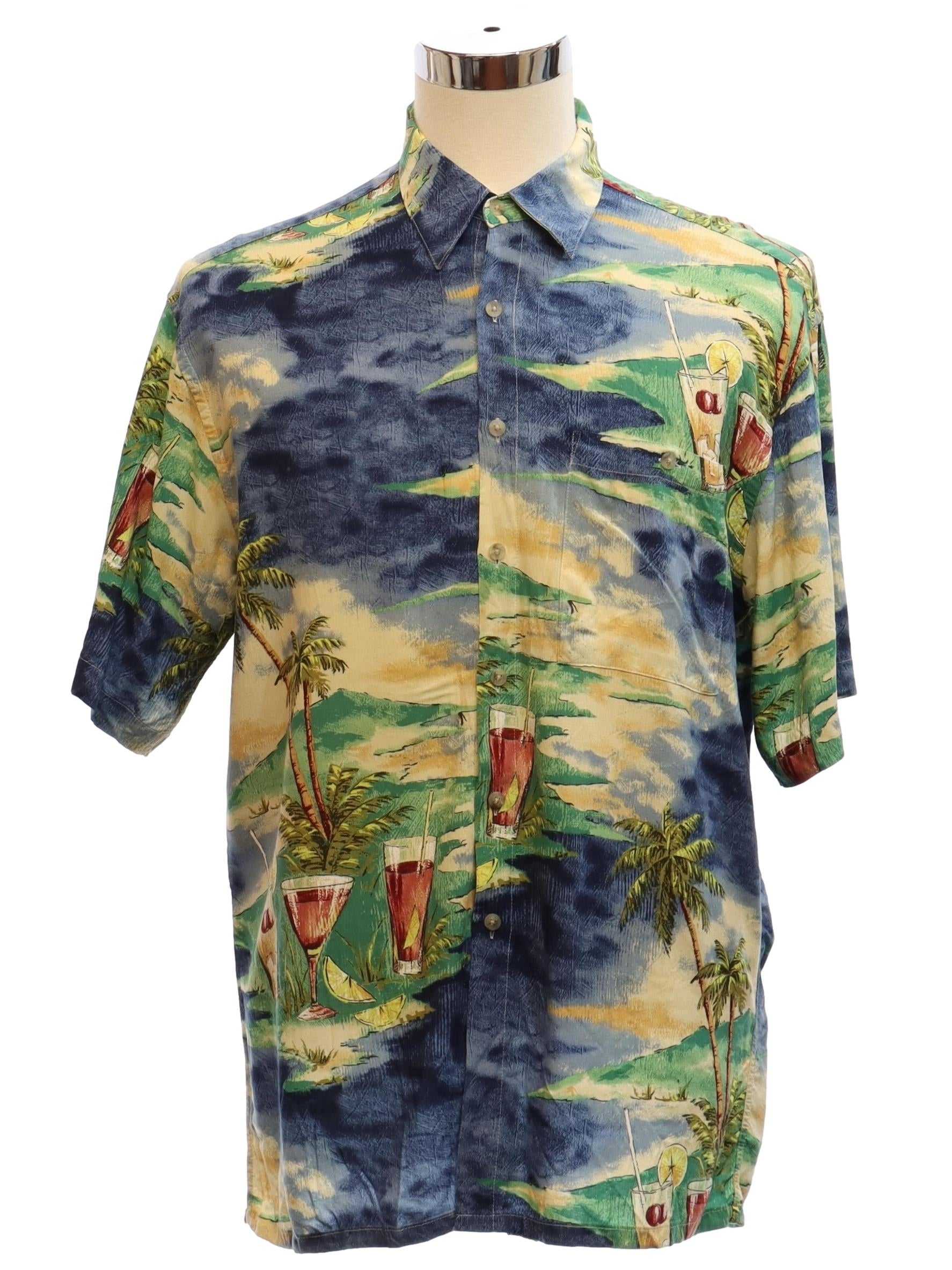 Mens Rayon Cocktail Theme Hawaiian Shirt