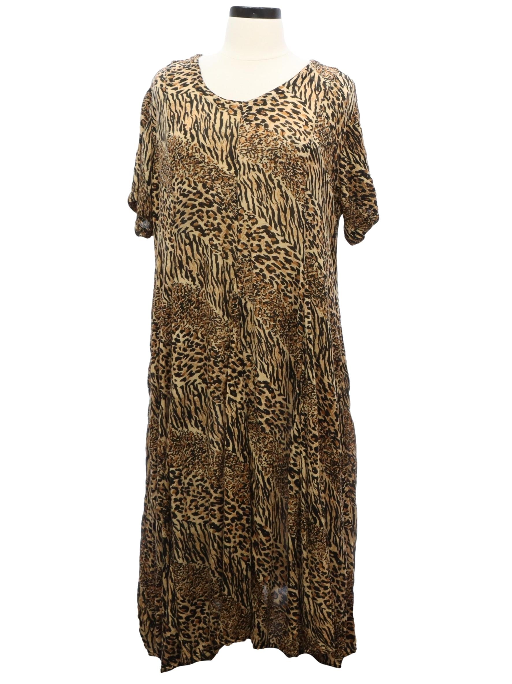 Womens Animal Print A-Line Dress