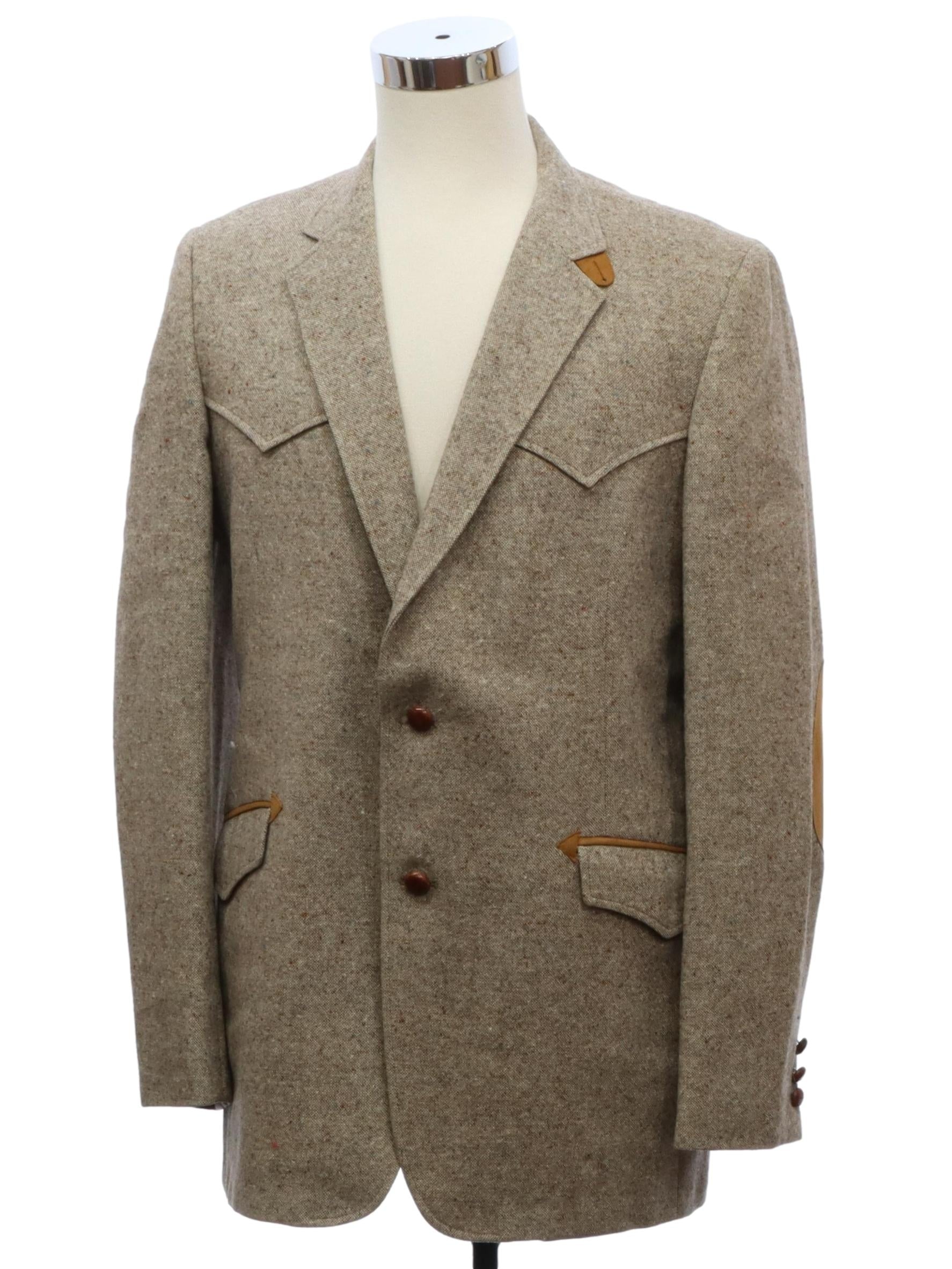 Mens Wool Western Blazer Sport Coat Jacket