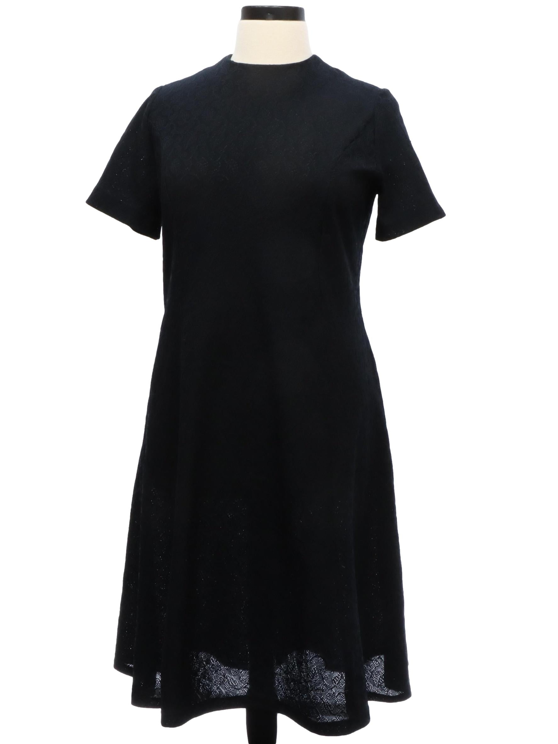Womens Black Mod Knit Dress