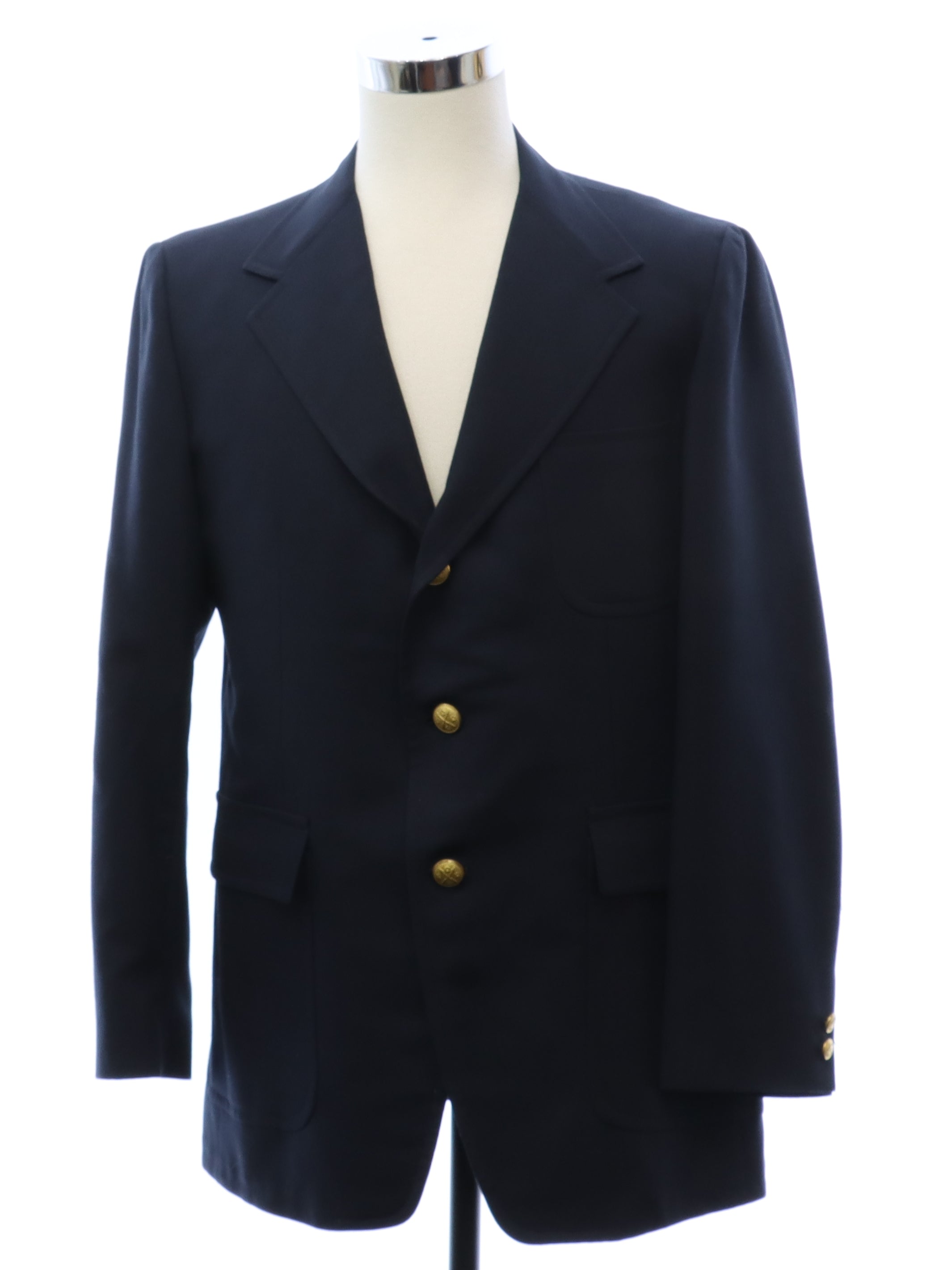 Mens Dark Blue Wool Blend Blazer Style Sport Coat Jacket