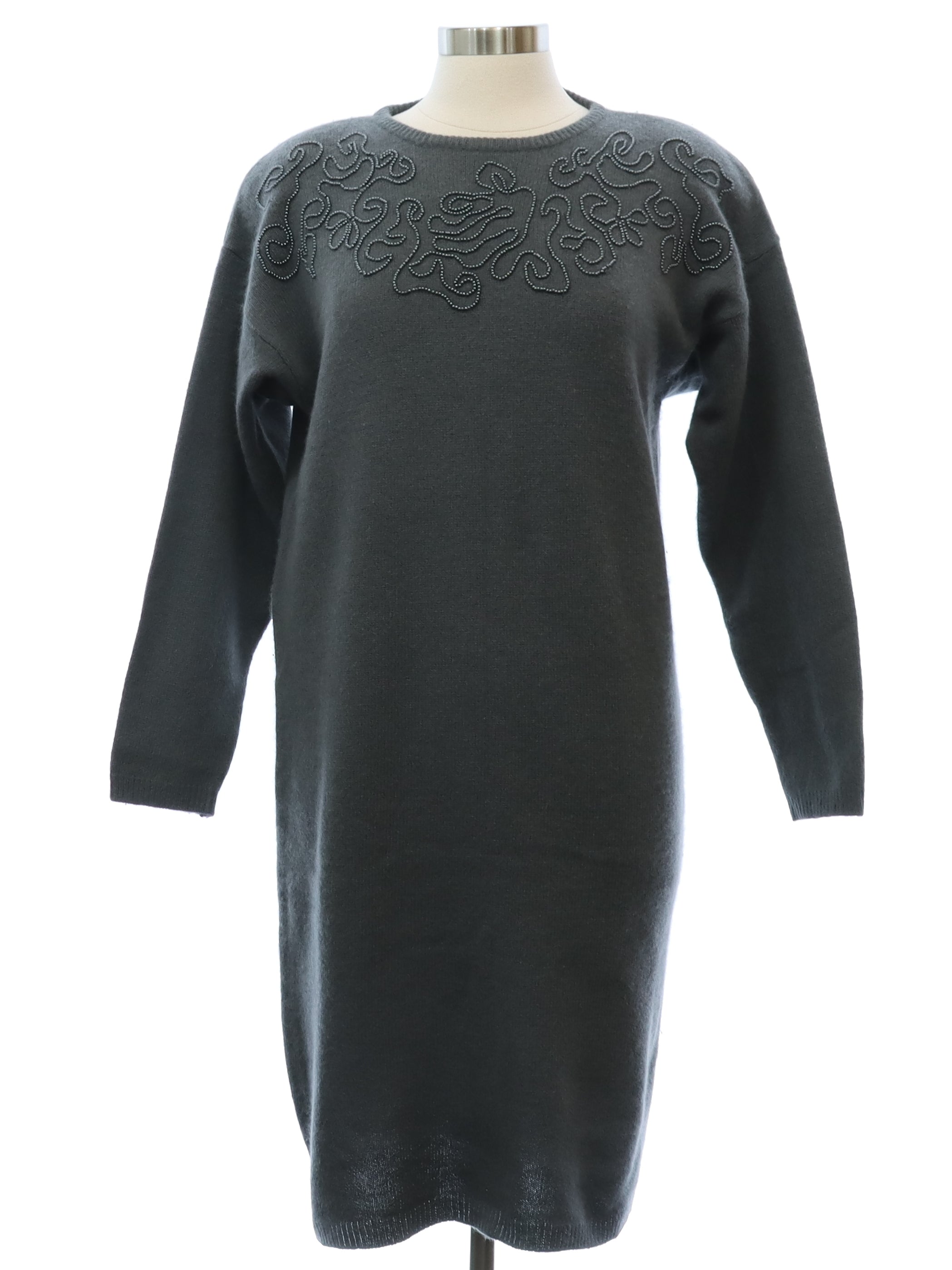 Womens Angora Wool Blend Totally 80s Shift Dress
