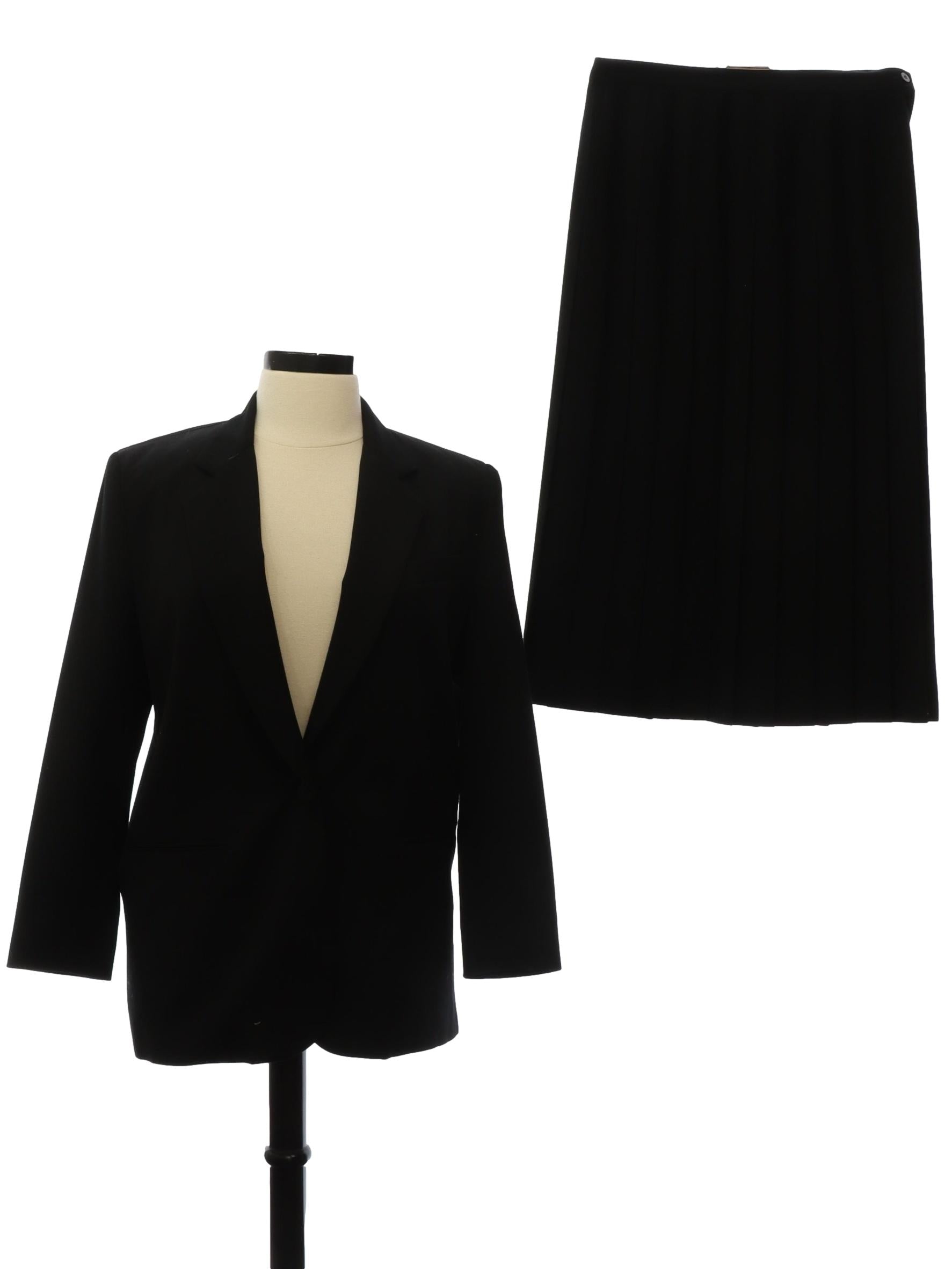 Womens Black Wool Suit