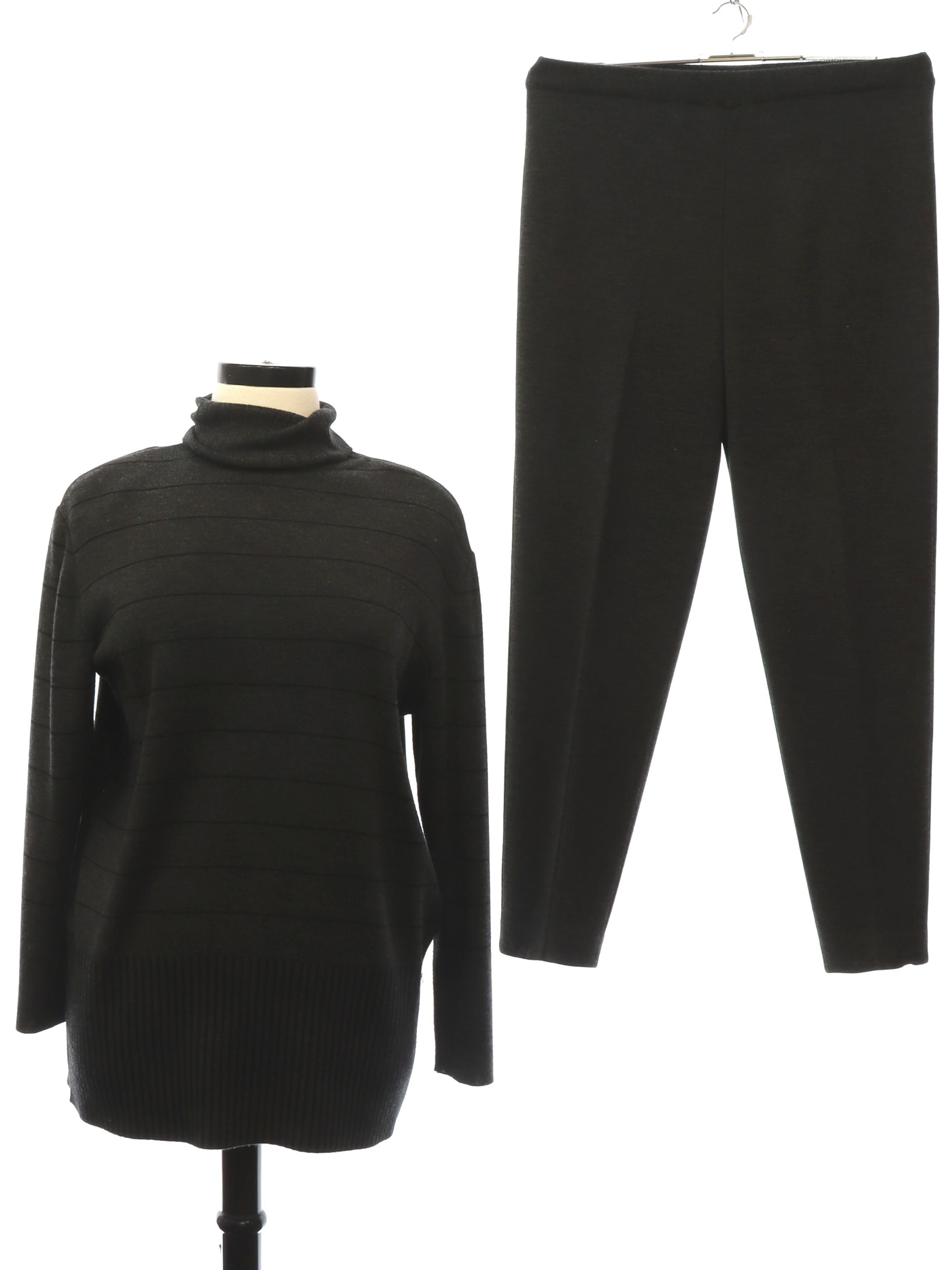 Womens Dark Charcoal Grey Totally 80s Pant Suit