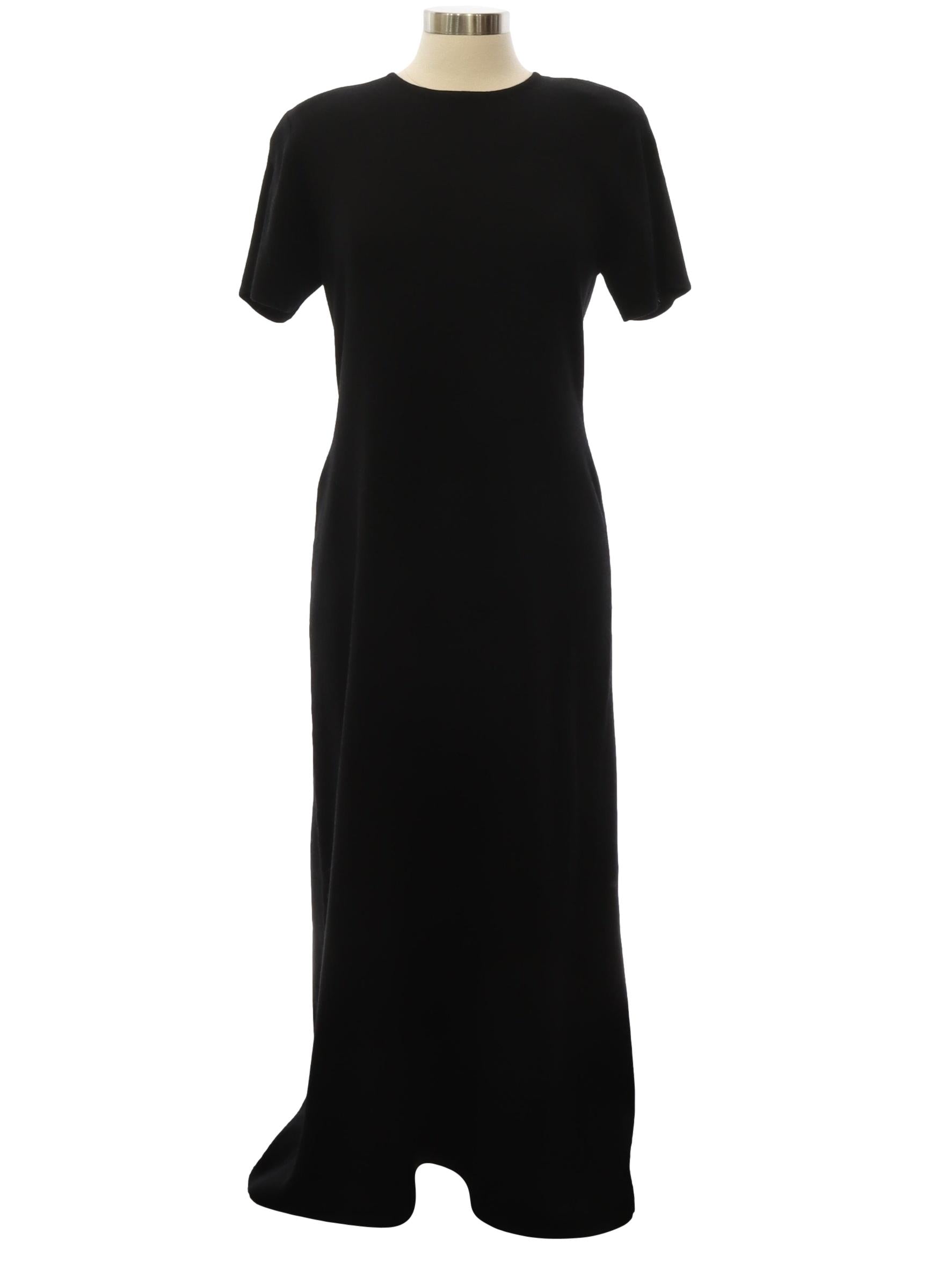 Womens Black Wool Blend Knit Maxi Dress