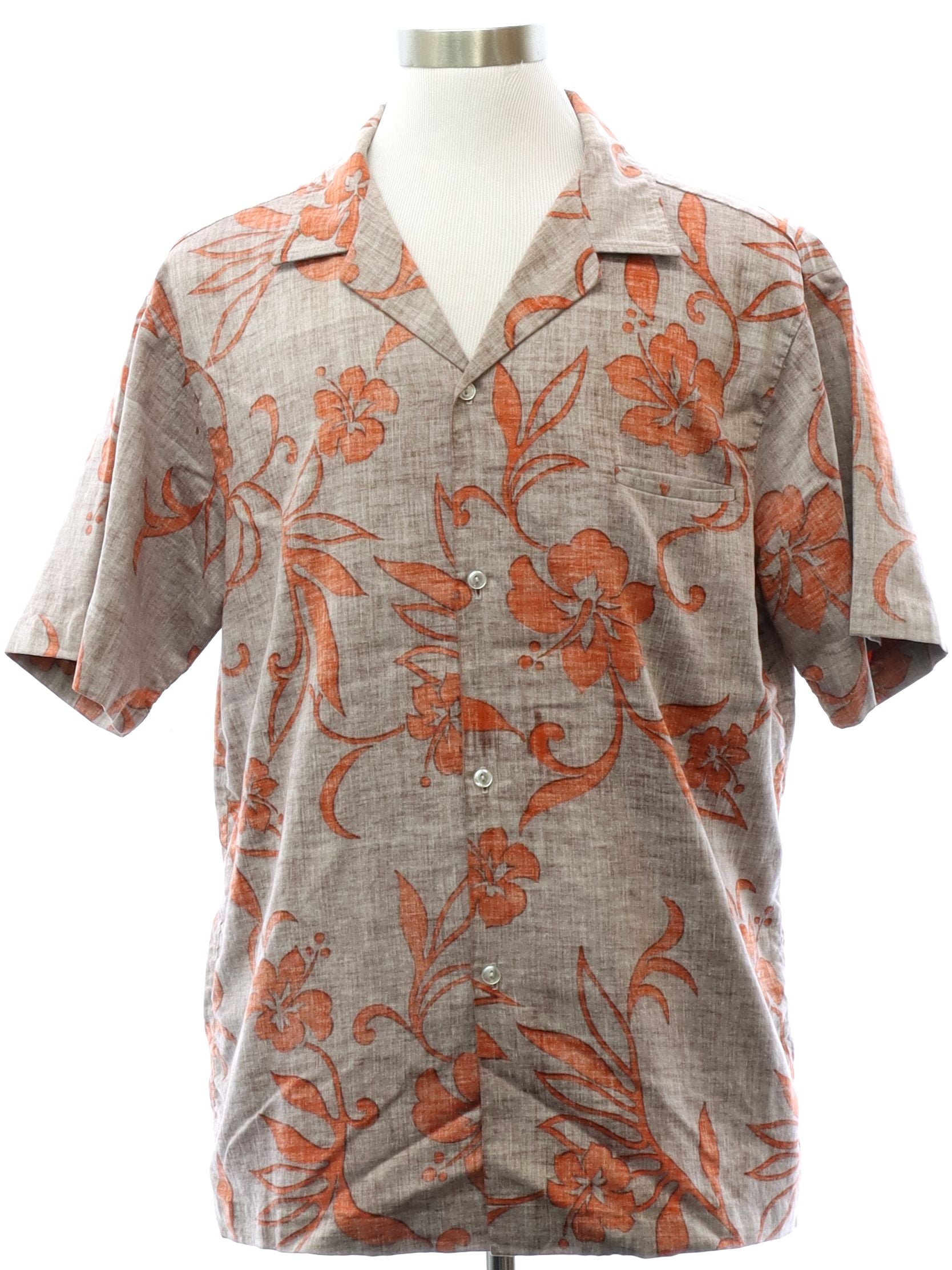 Mens Reverse Print Cotton Hawaiian Shirt