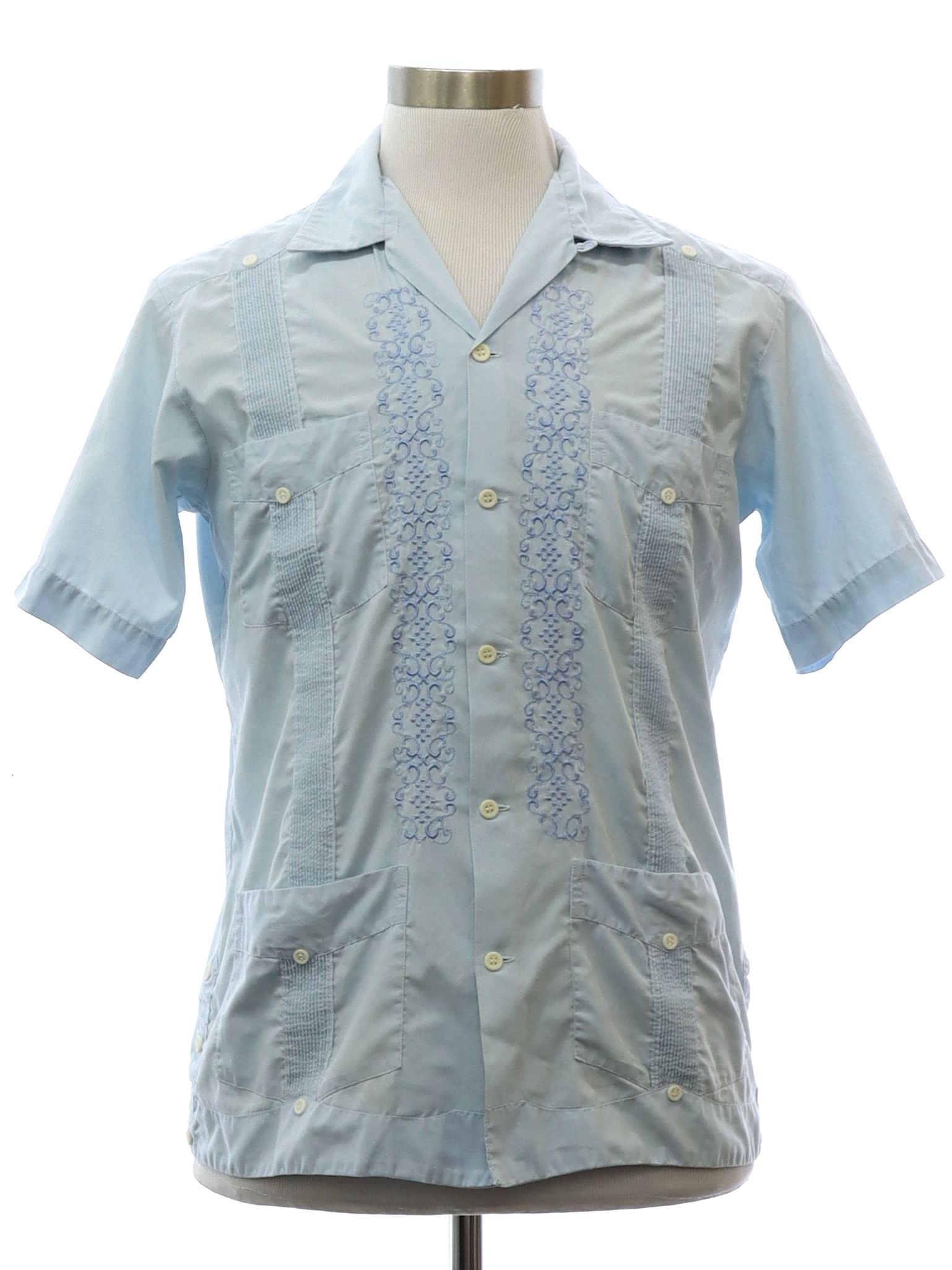 Mens Embroidered Guayabera Shirt