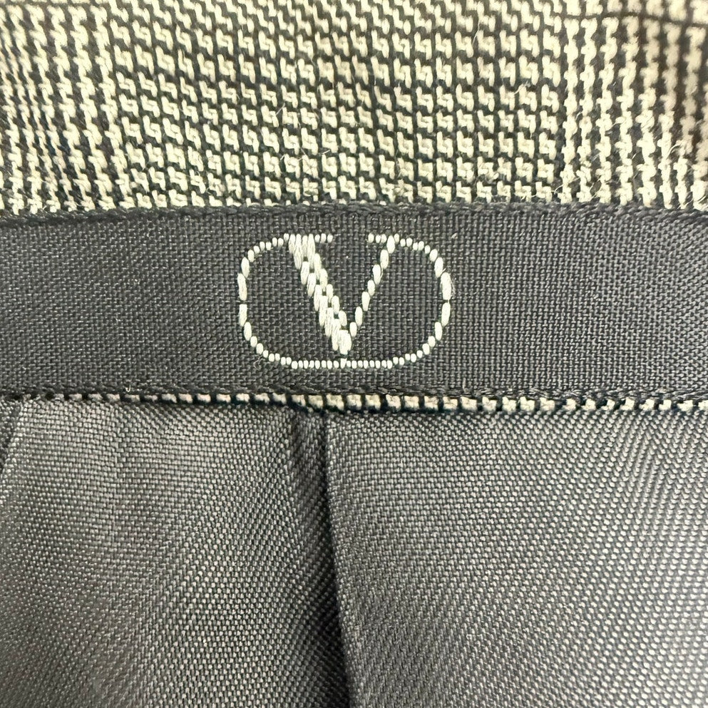 Valentino Uomo Mens Gray Windowpane Wool Blazer Sport Coat 42R Vintage