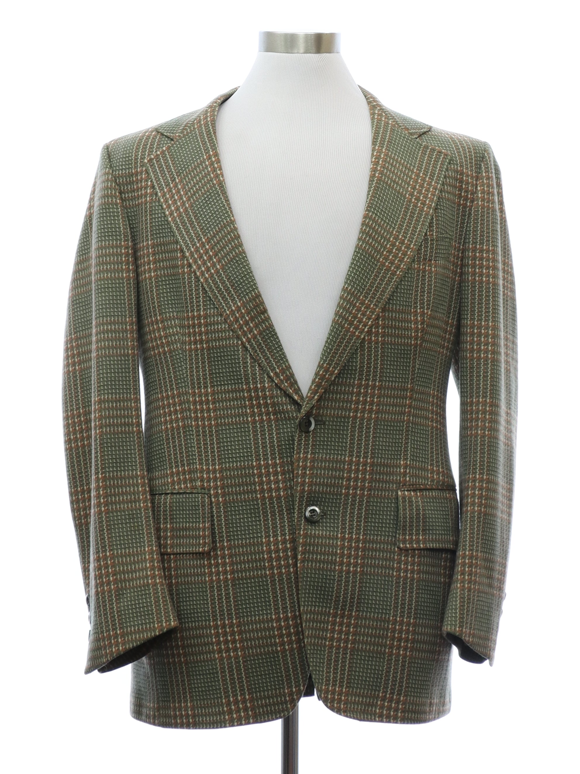 Mens Plaid Disco Blazer Style Sport Coat Jacket