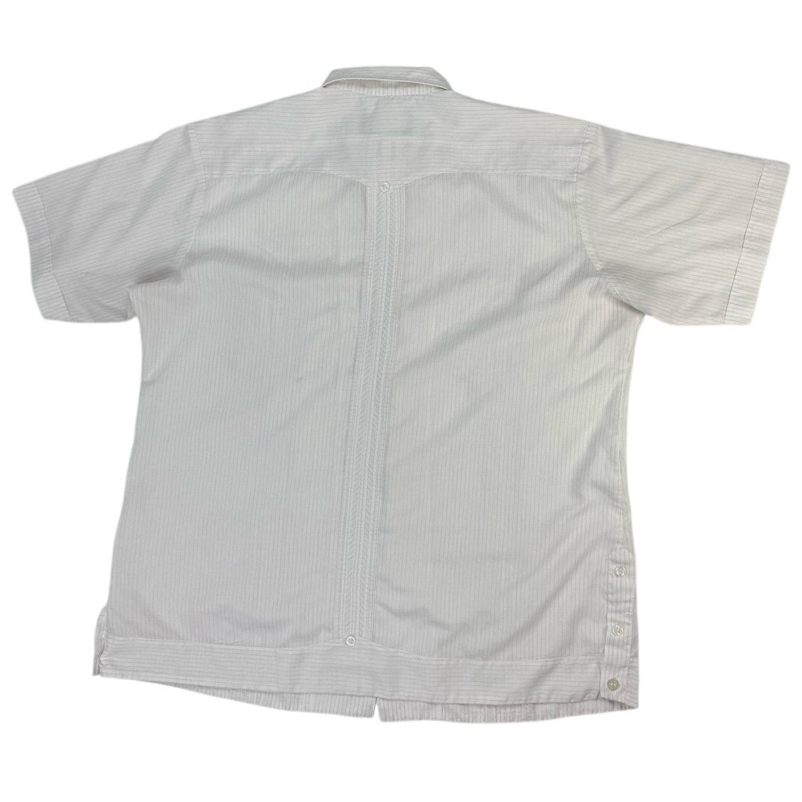 Vintage 80s White Guayabera Shirt Mens XL 4 Pocket Pintuck Mexico