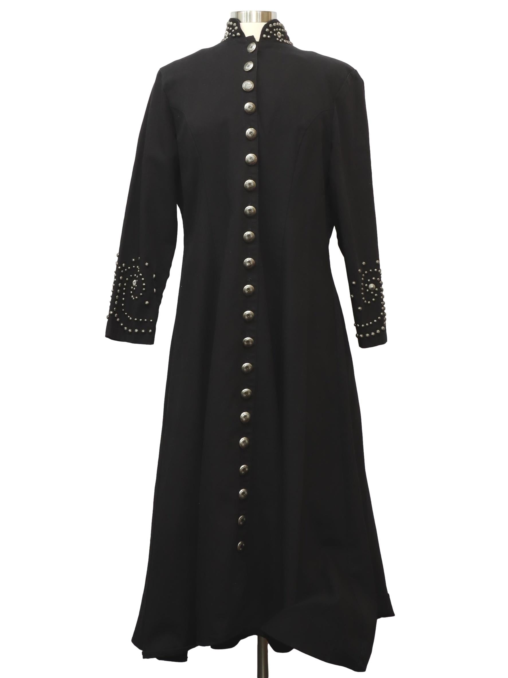 Womens Gothic Cotton Denim Steampunk Coat Dress