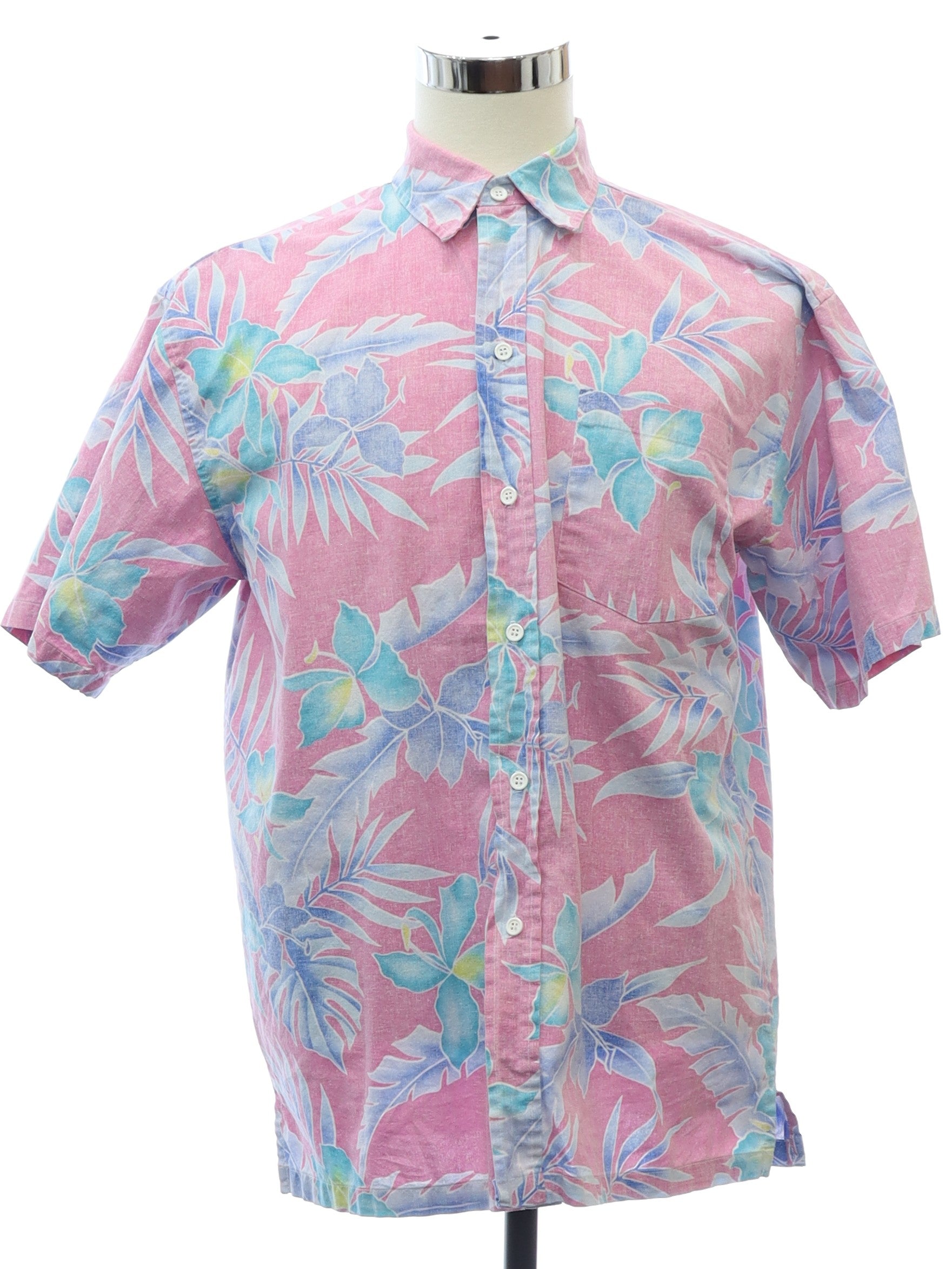 Mens Reverse Print Cotton Hawaiian Shirt