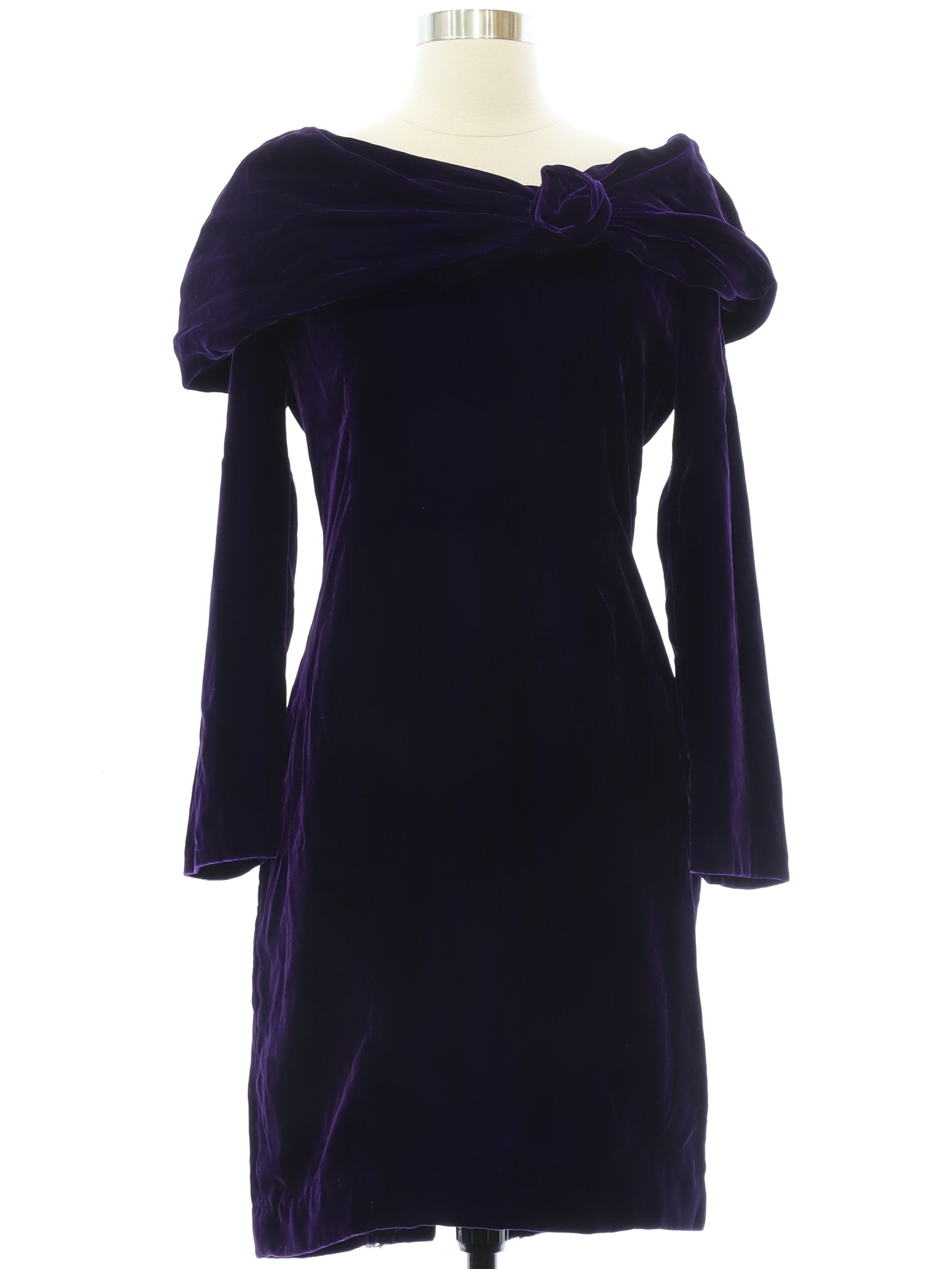 Womens Purple Velvet Cocktail or Prom Mini Dress