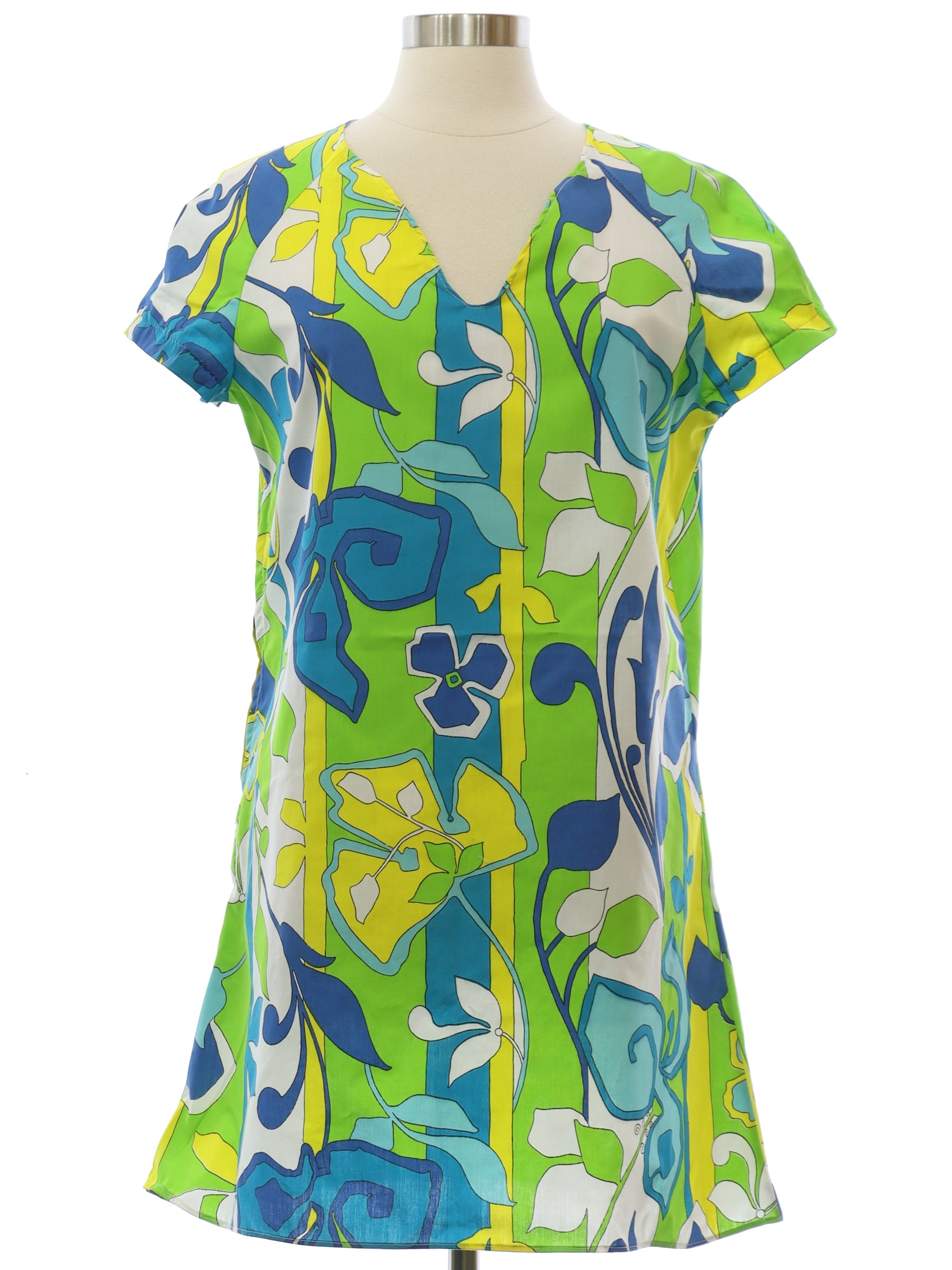 Womens Mod Hawaiian Style Mini Dress