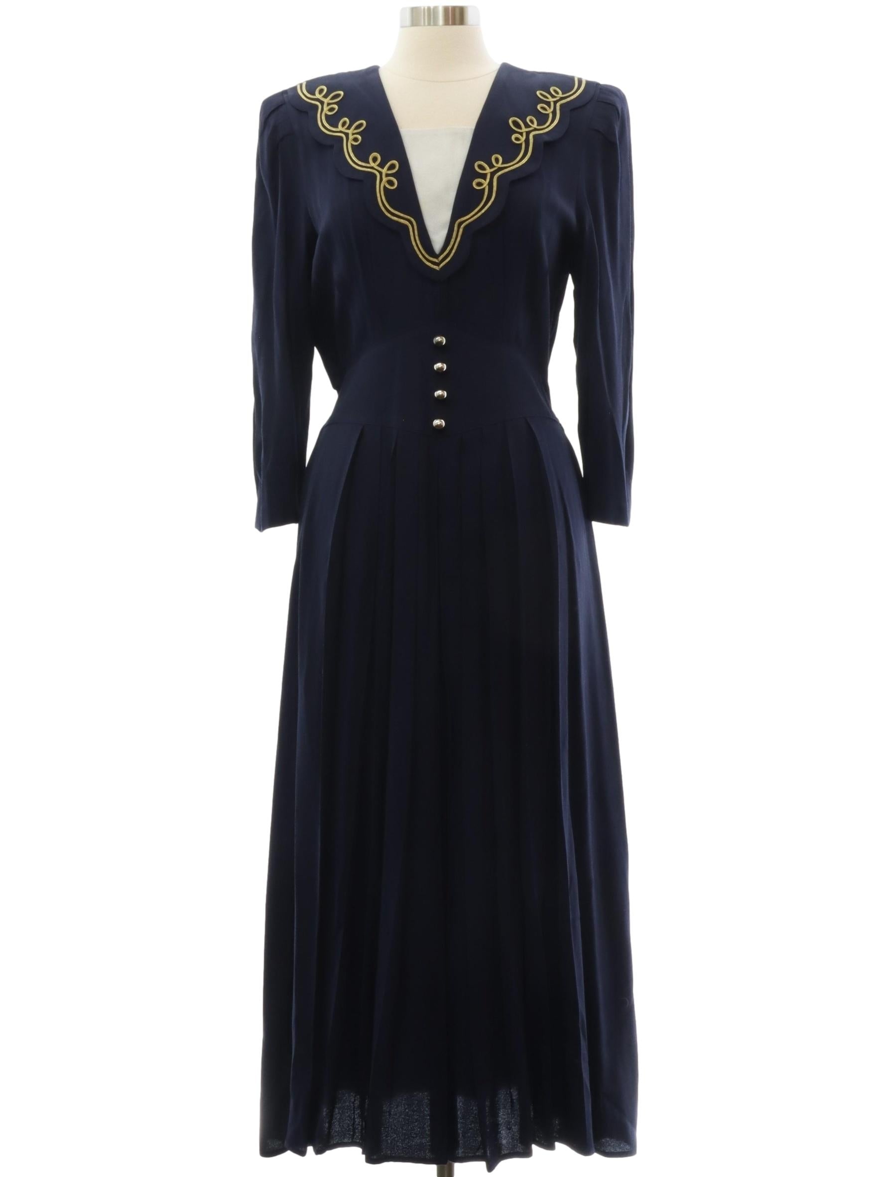 Womens Dark Blue Totally 80s Dress