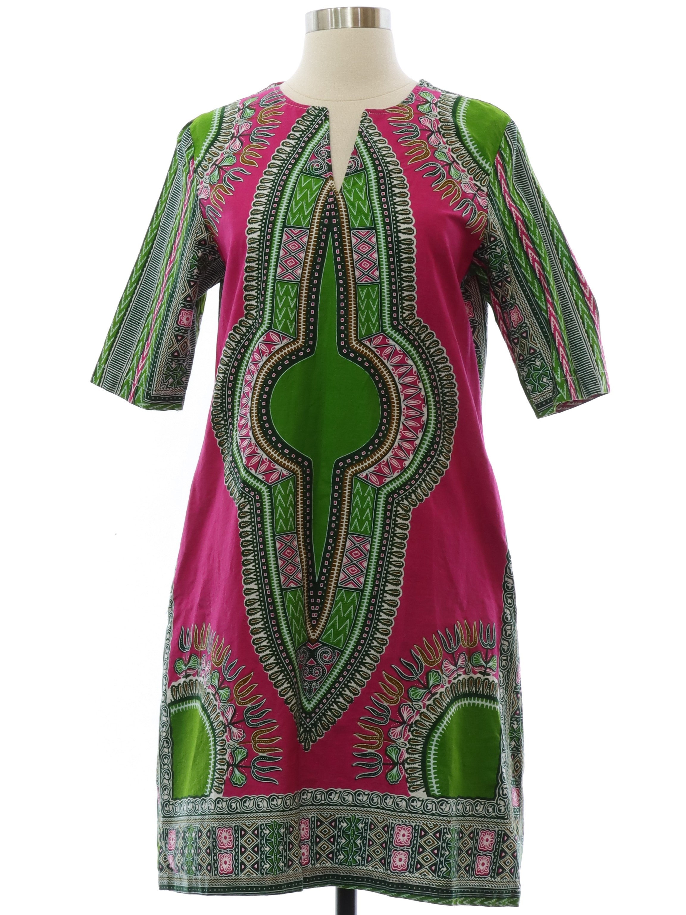 Womens Daishiki Mini Dress