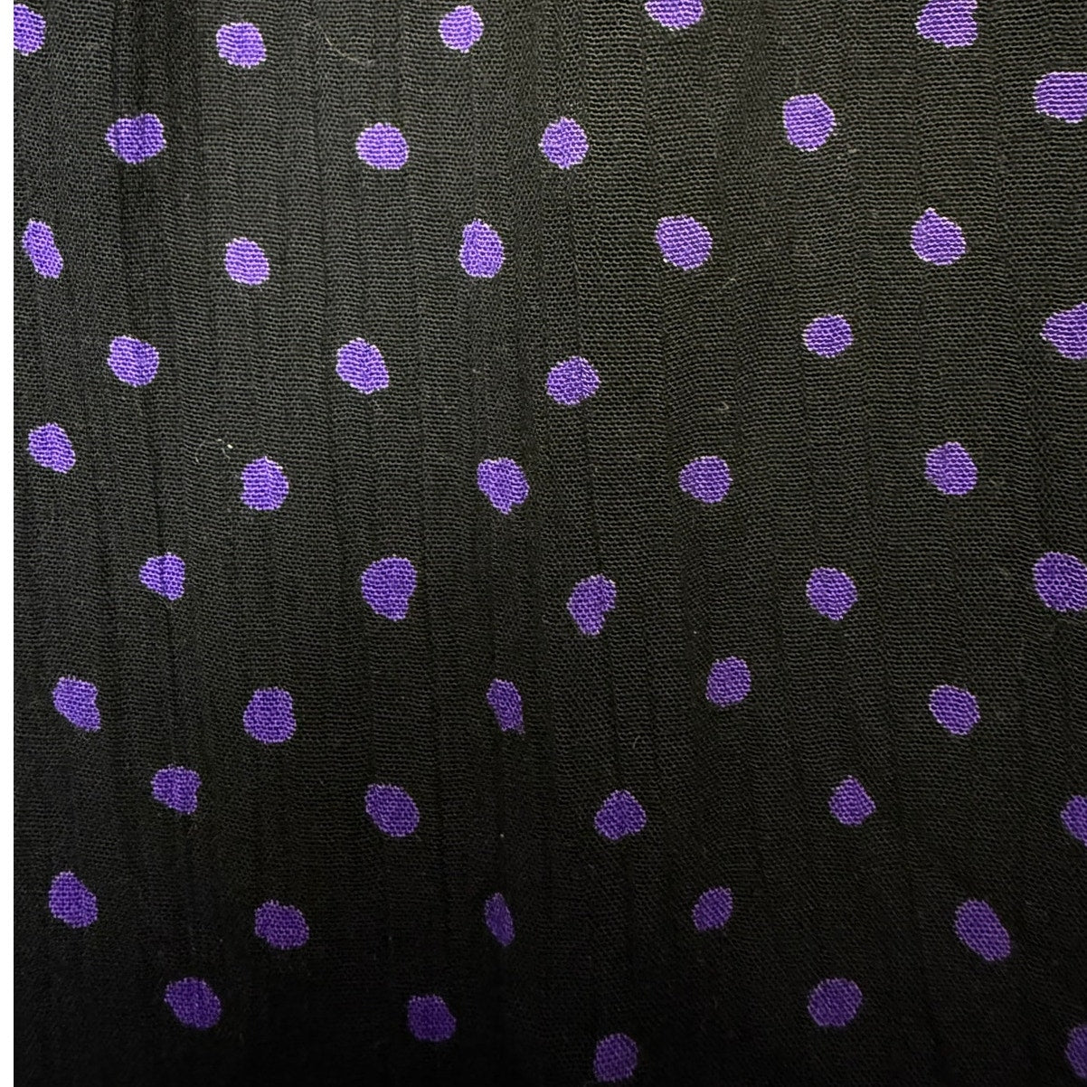 Vintage 80s Black Purple Polka Dot Split Skirt Jumpsuit Dress Women's 6P Tareti