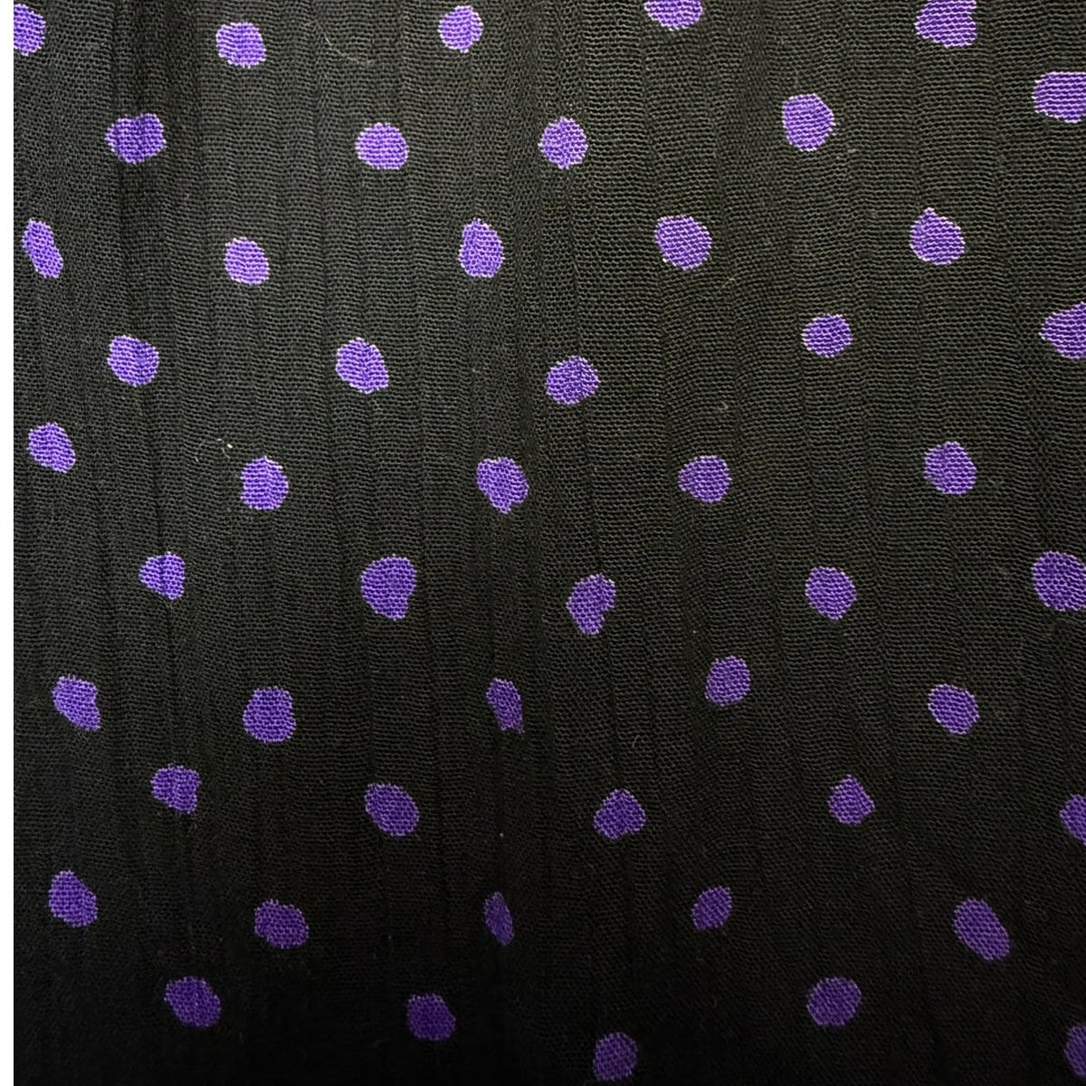 Vintage 80s Black Purple Polka Dot Split Skirt Jumpsuit Dress Women's 6P Tareti