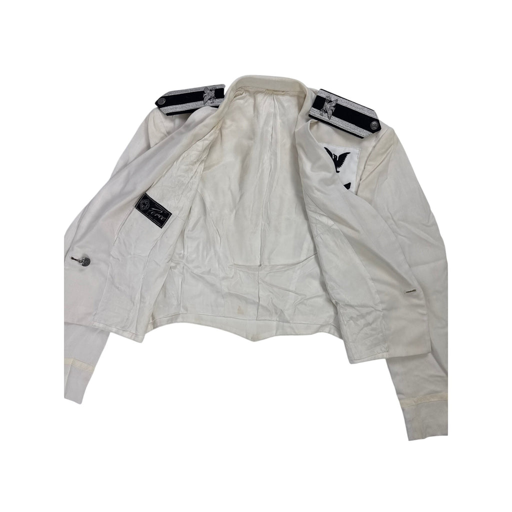 Vintage 60s 70s Foree White Military Mess Dress Jacket Black Pants L/34