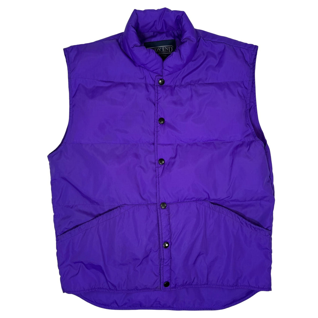 Vintage 90s Men's Medium Purple Puffer Vest Goose Down Unisex Lands’ End