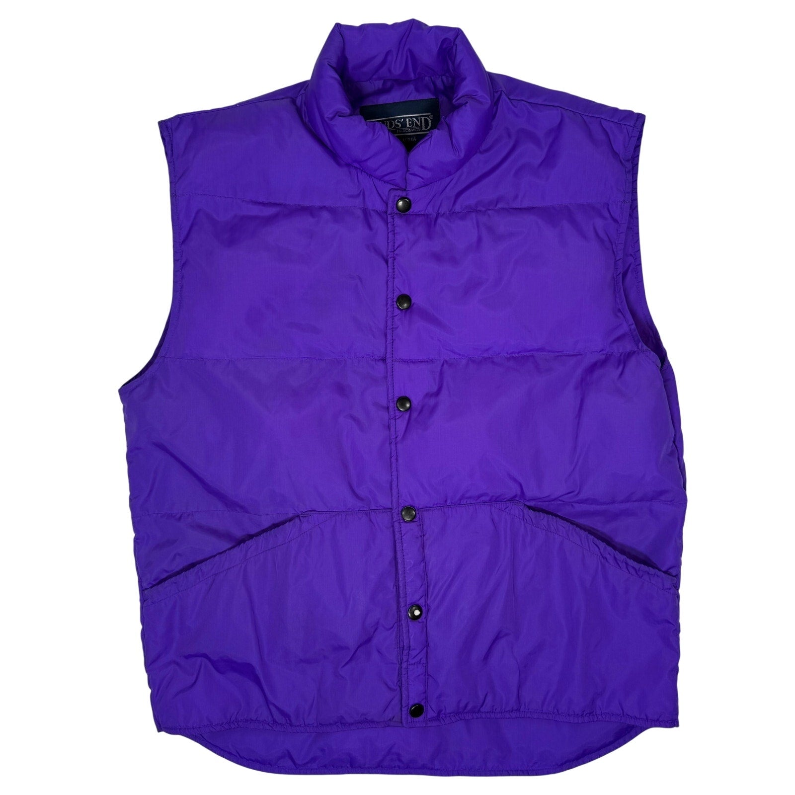 Vintage 90s Men's Medium Purple Puffer Vest Goose Down Unisex Lands’ End