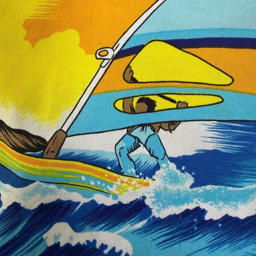 Vintage 80s Kalena Hawaii Aloha Surf Windsurf Floral Shirt Men's Medium