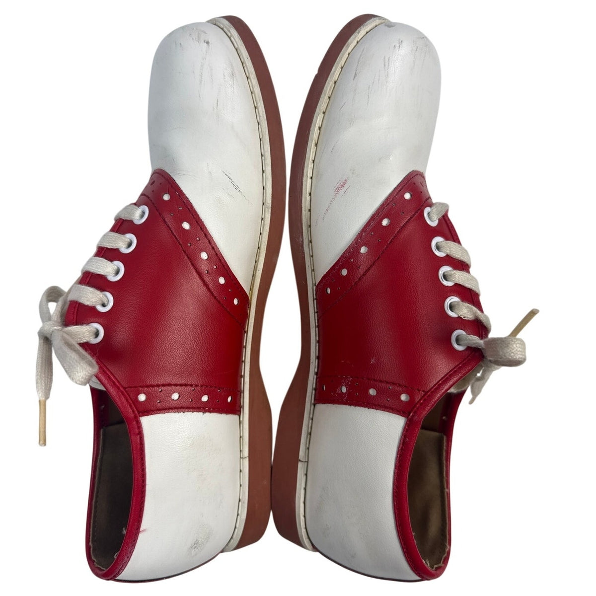 Vintage 70s Sears The Shoe Place Red White Saddle Oxford Shoes Women’s 5.5