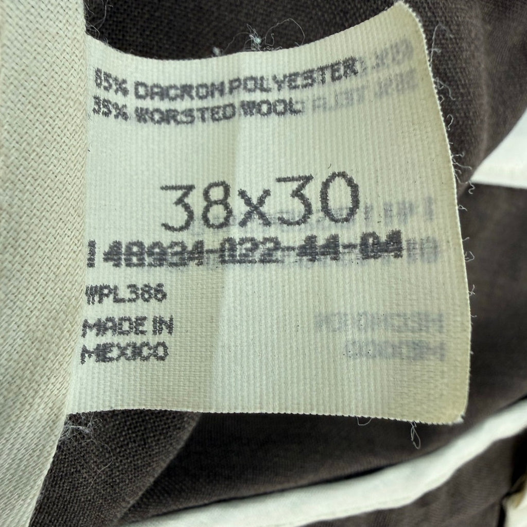 Vintage 1990s Haggar Men's Brown Wool Blend Dress Pants 38x28